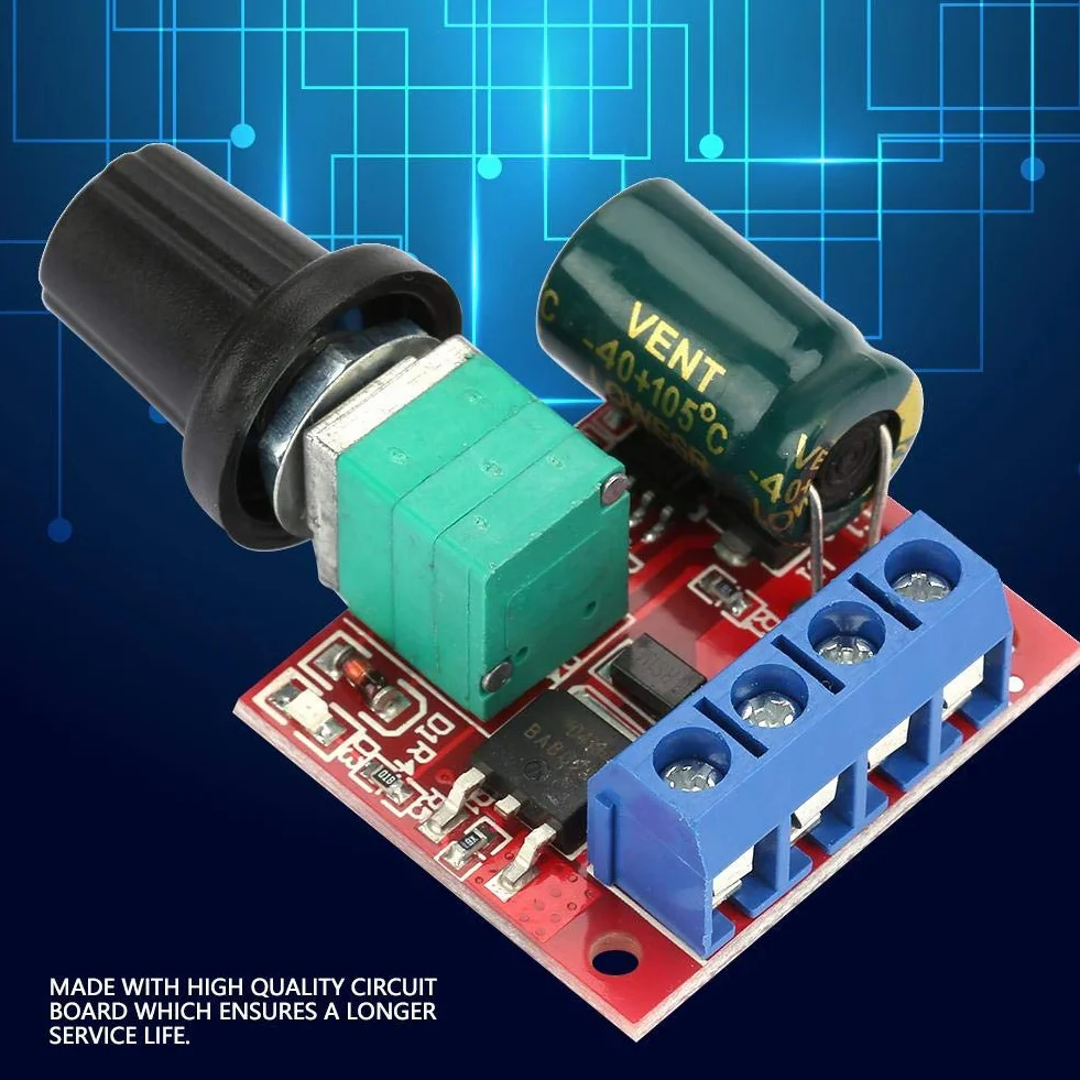 Regulator prędkości obrotowej silnika PWM DC 4,5-28 V 5 A 90 W kontroler napięcia LED