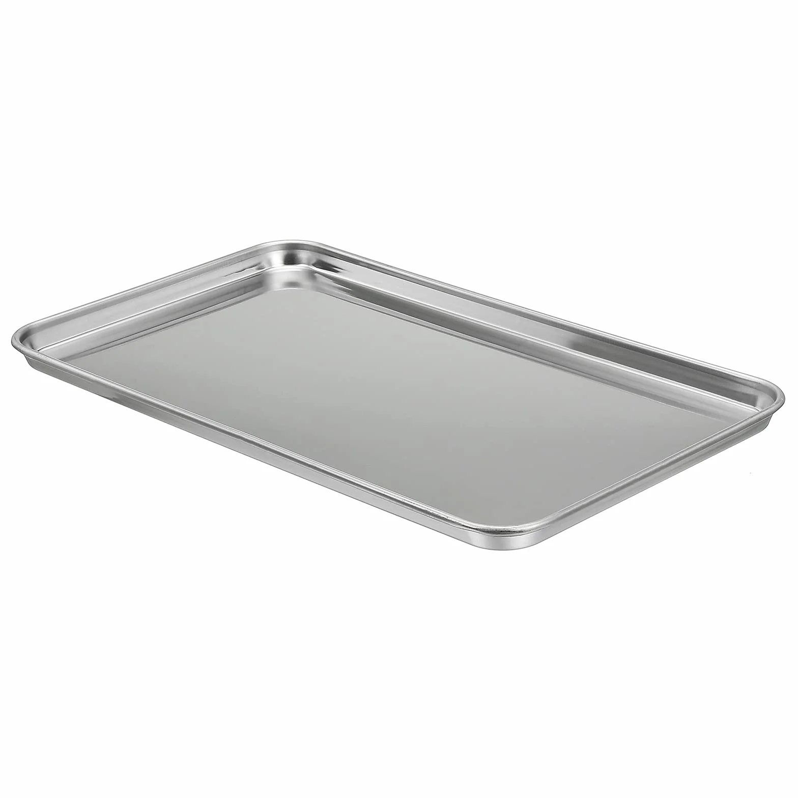 PATIKIL Taca ze stali nierdzewnej 430, 26,5 x 15,5 cm, prostokątna, płaska taca, narzędzie laboratoryjne