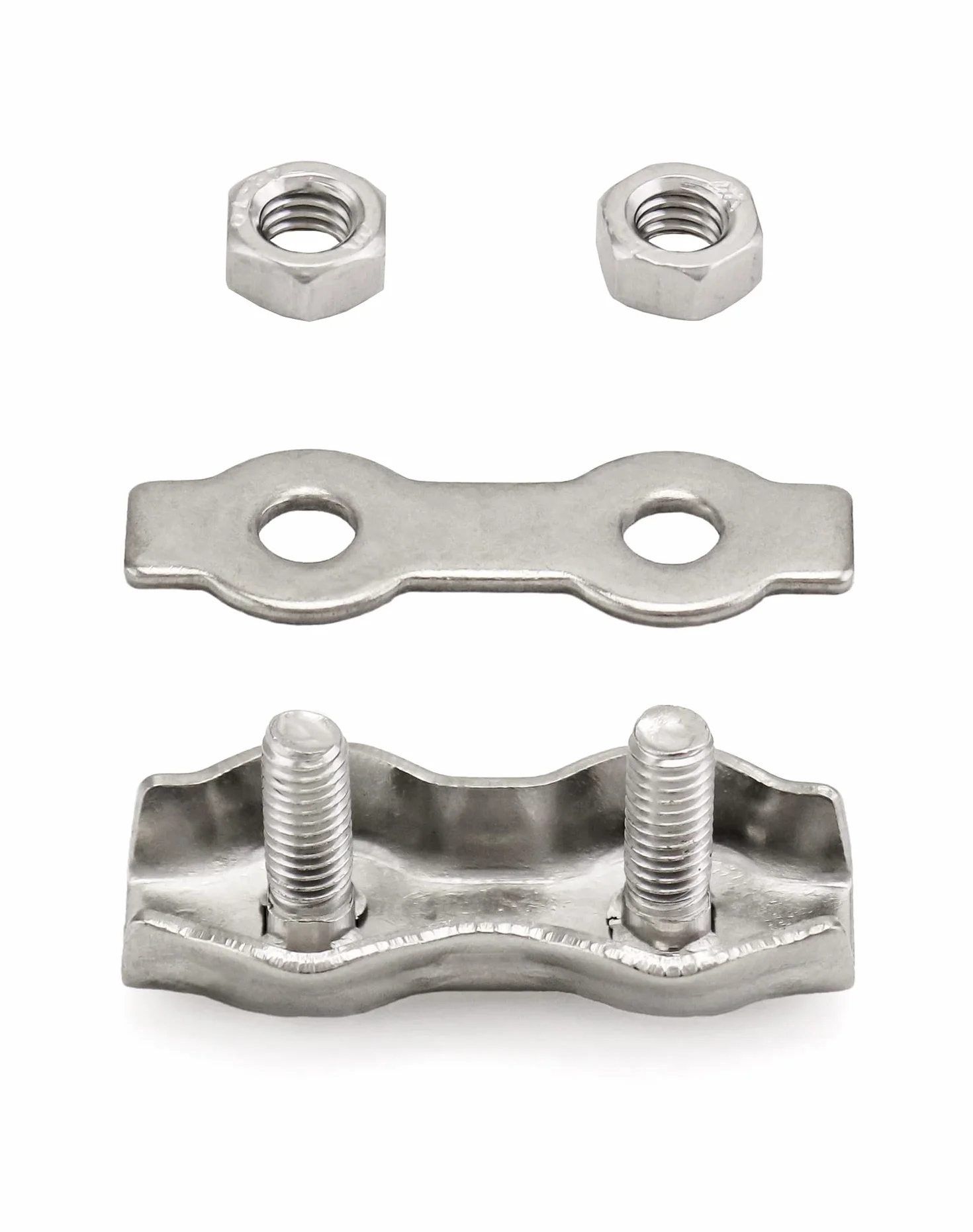 QWORK M4 Duplex zacisk do liny drucianej, stal nierdzewna 304, 3-4 mm, 10 sztuk