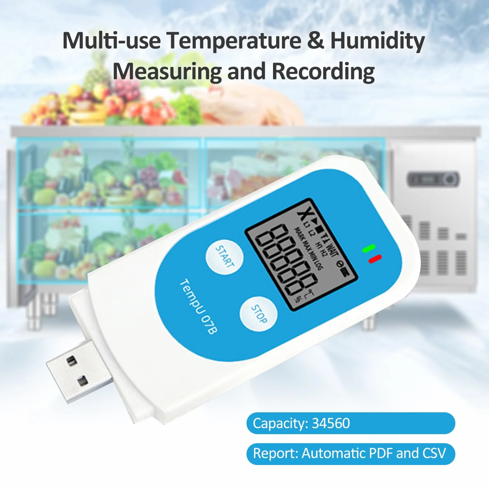 Rejestrator temperatury i wilgotności TZ-TempU7B Rejestrator temperatury i wilgotności Rejestrator temperatury PDF