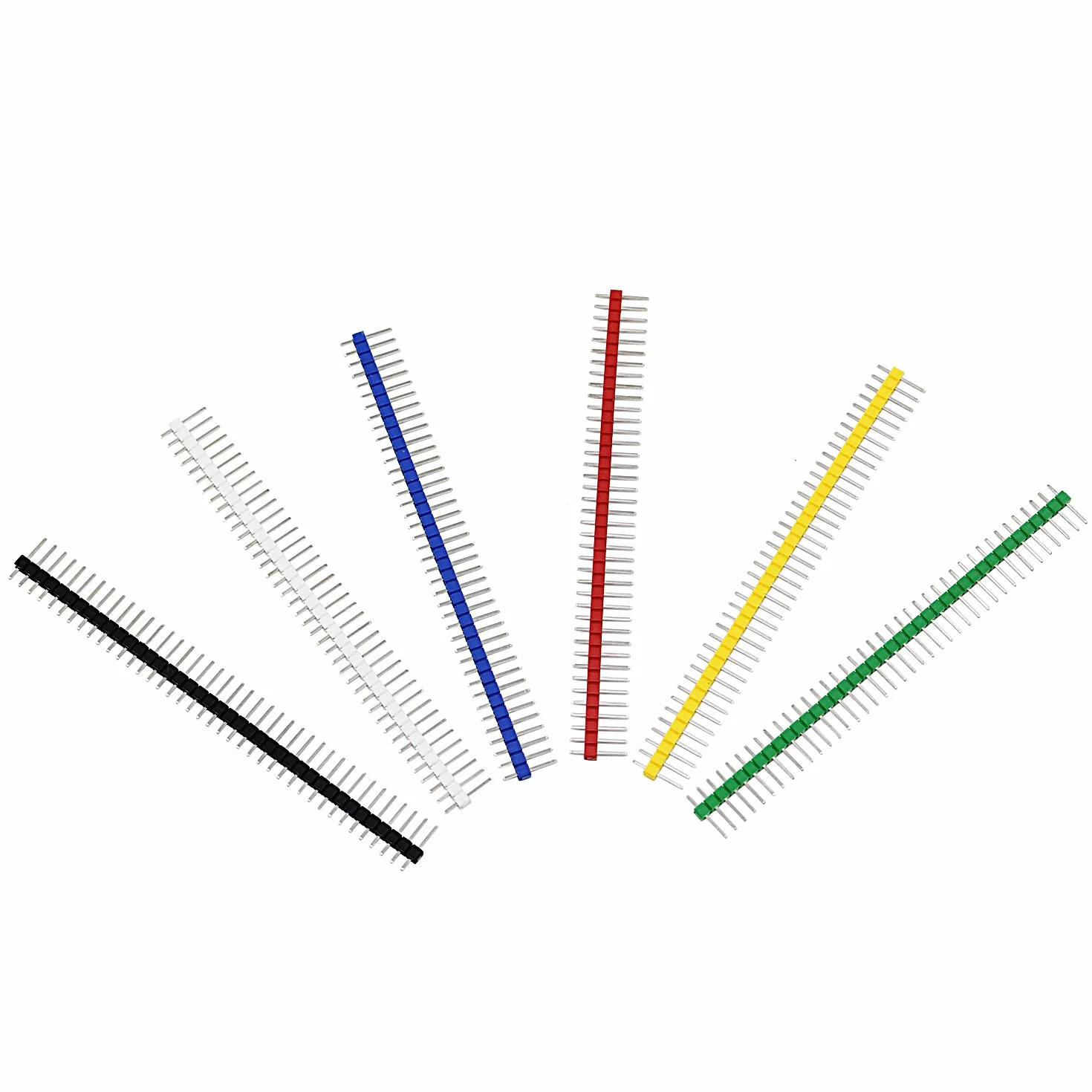 Aussel 6 kolorów 40-pinowy męski nagłówek pinowy 2,54 mm płytka PCB jednorzędowy złącze do Arduino Shield 60 sztuk