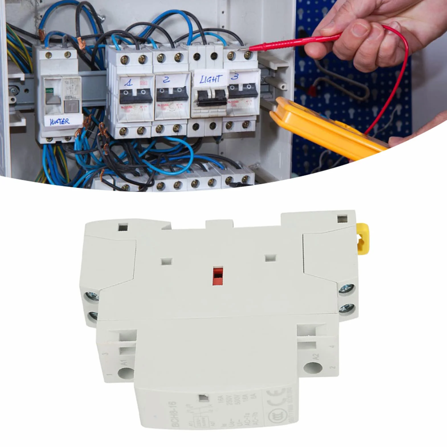 Stycznik modułowy AC 2P 16A 220V/230V, 1NO 1NC, 50/60Hz, montaż na szynie DIN