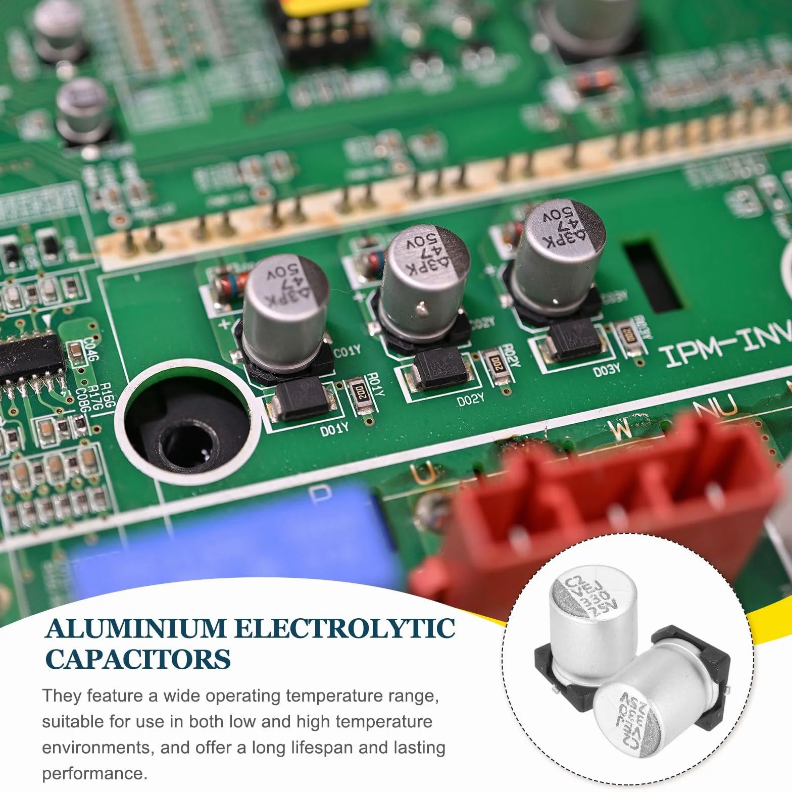 QUARKZMAN 22uF 25V Aluminiowe kondensatory elektrolityczne, kondensator elektrolityczny o niskiej impedancji do montażu powierzchniowego do obwodów telewizyjnych Projekty komputerowe, 5 x 5,4 mm, 20