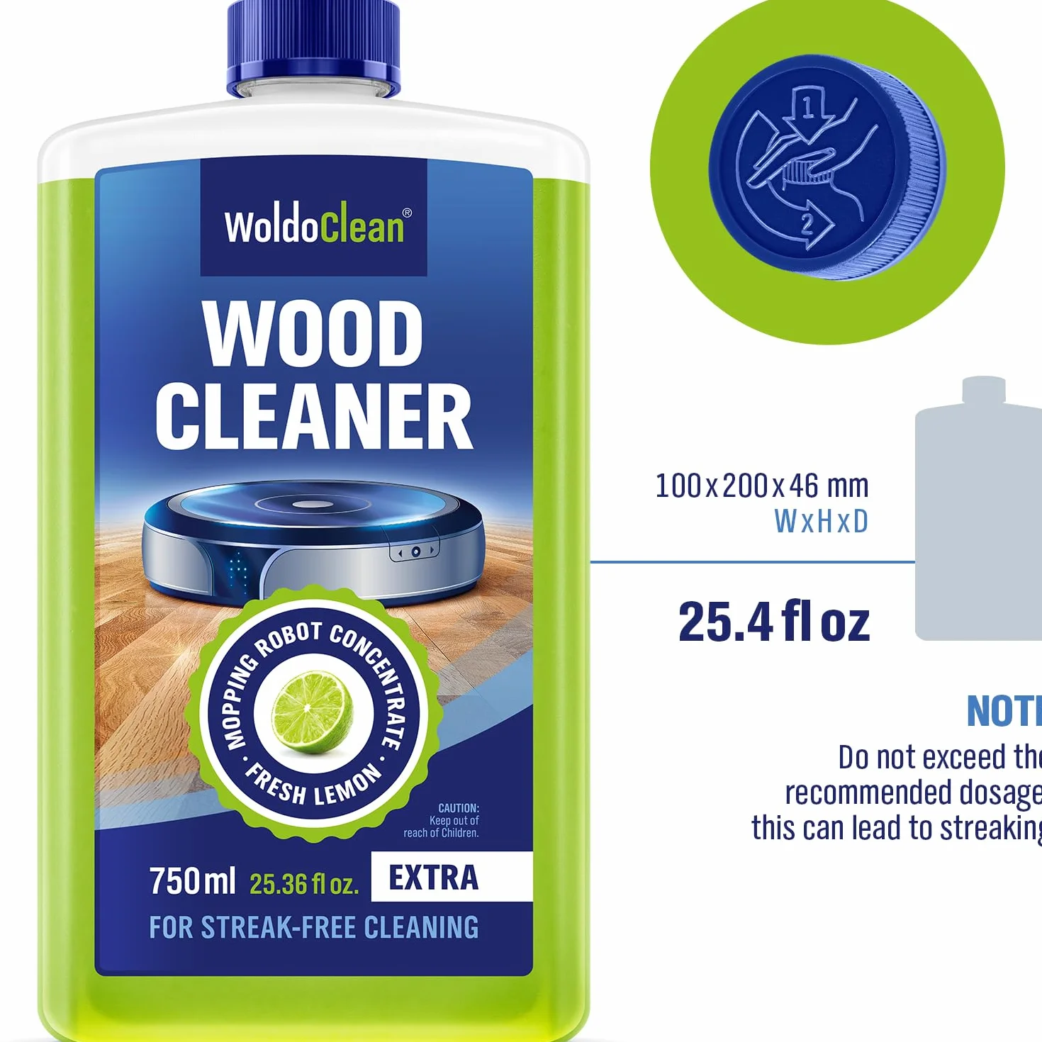 WoldoClean Środek czyszczący do robotów mopujących 750 ml do podłóg drewnianych