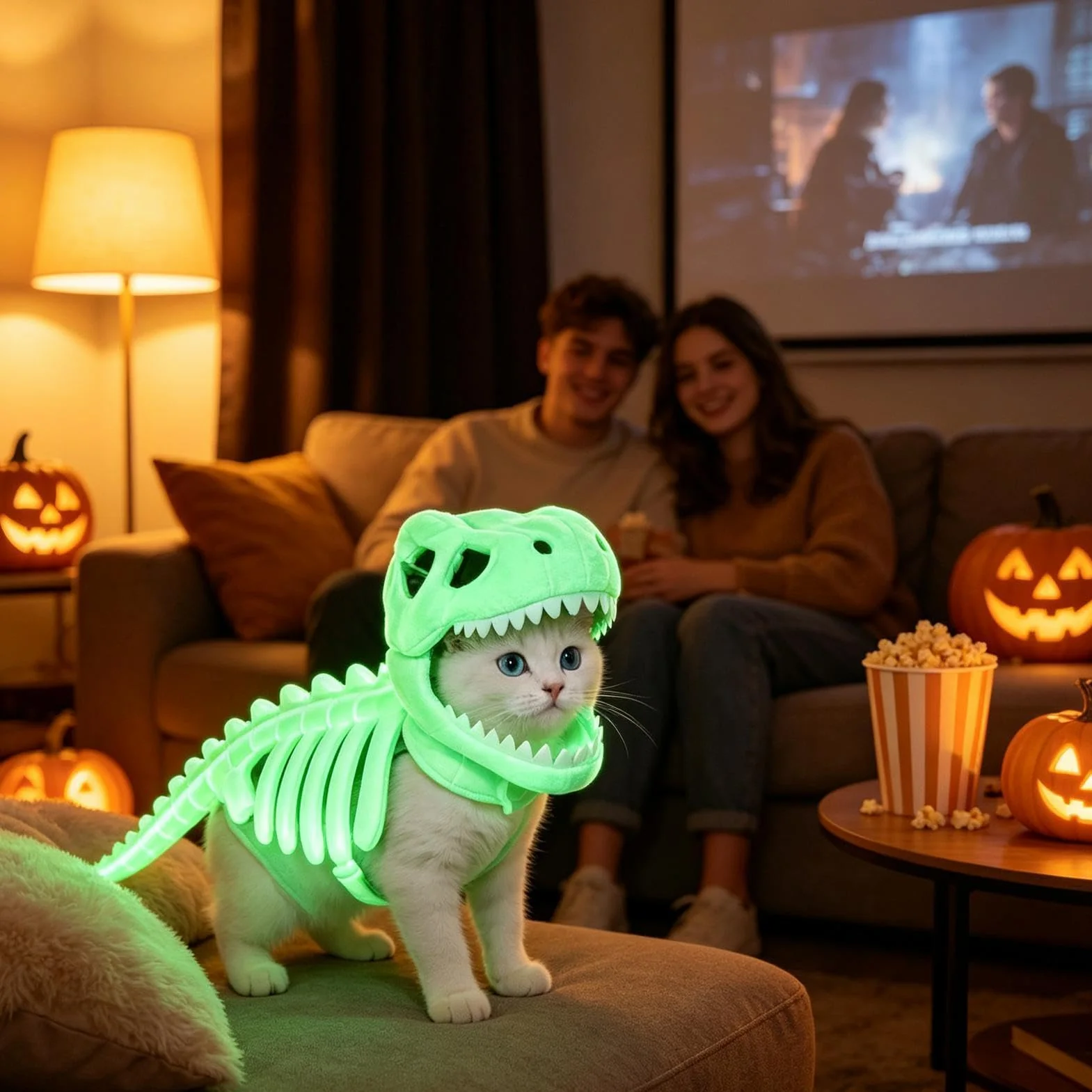 Kostium Dinozaura Szkielet Dla Kotów Świecące Halloweenowe Stroje Dla | Halloweenowy Kostium Szkieletu Dinozaura Szczeniaka Do Domu Mieszkania Sypialni Spotkań Przyjaciół