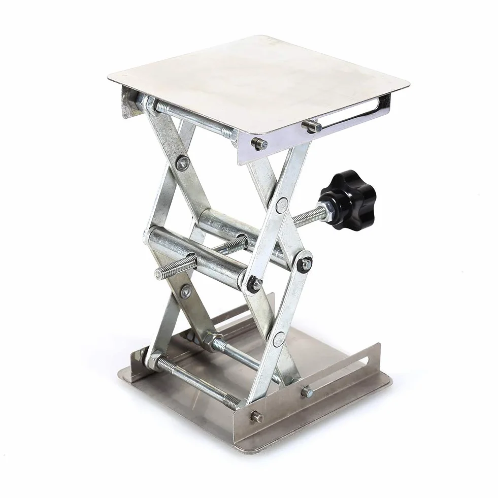 Podnośnik samochodowy Vikye ze stali nierdzewnej, 100 x 100 mm podnośnik laboratoryjny podnośnik samochodowy Nożyczki stojakowe do eksperymentów naukowych