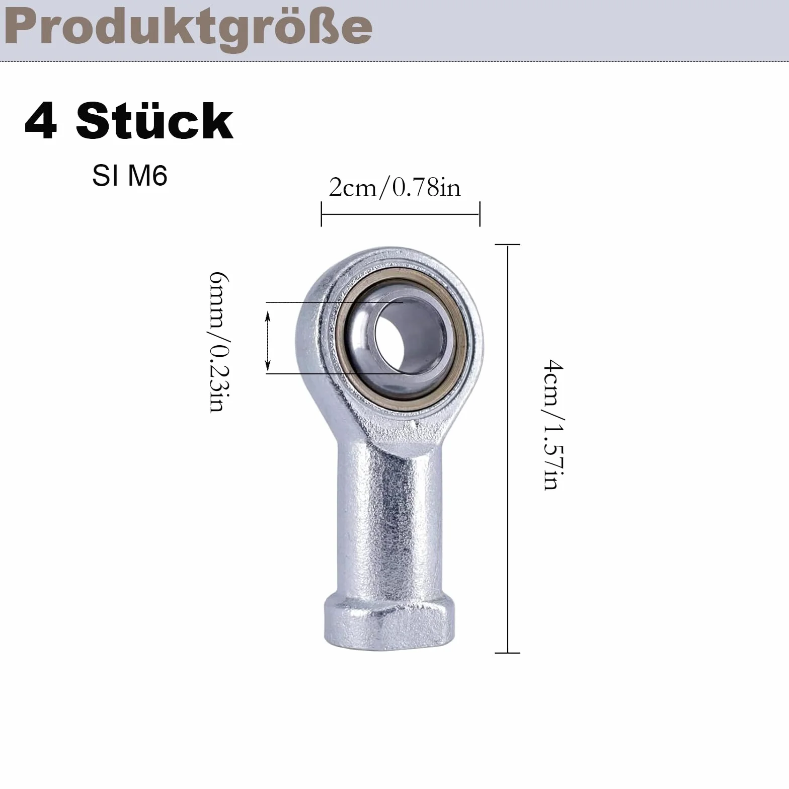 Zestaw 4 przegubowych kul, gwint wewnętrzny M6, gwint wewnętrzny prawy do różnych urządzeń mechanicznych