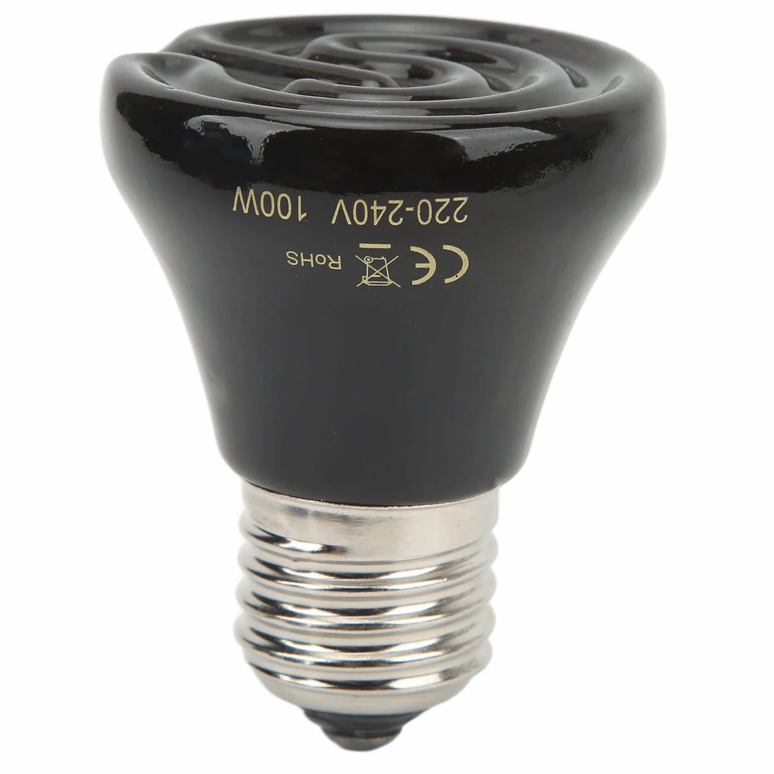 Ceramiczna Lampka Grzewcza dla Gadów 25W E27 220V-240V Promiennik Podczerwieni Czarna