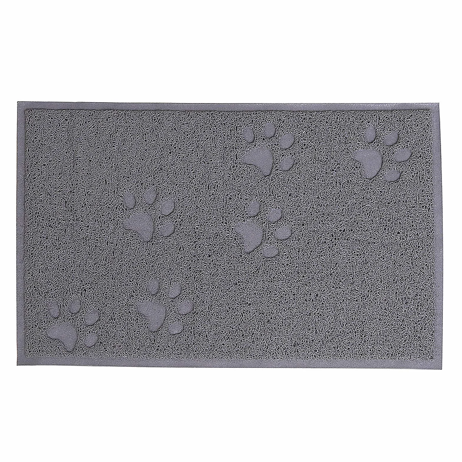 lionto Mata pod kuwetę z wytrzymałego PVC, 32x45 cm, łatwa do czyszczenia, z powłoką antypoślizgową, zatrzymuje żwirek i chroni podłogę, przyjazna dla kocich łapek, kolor szary