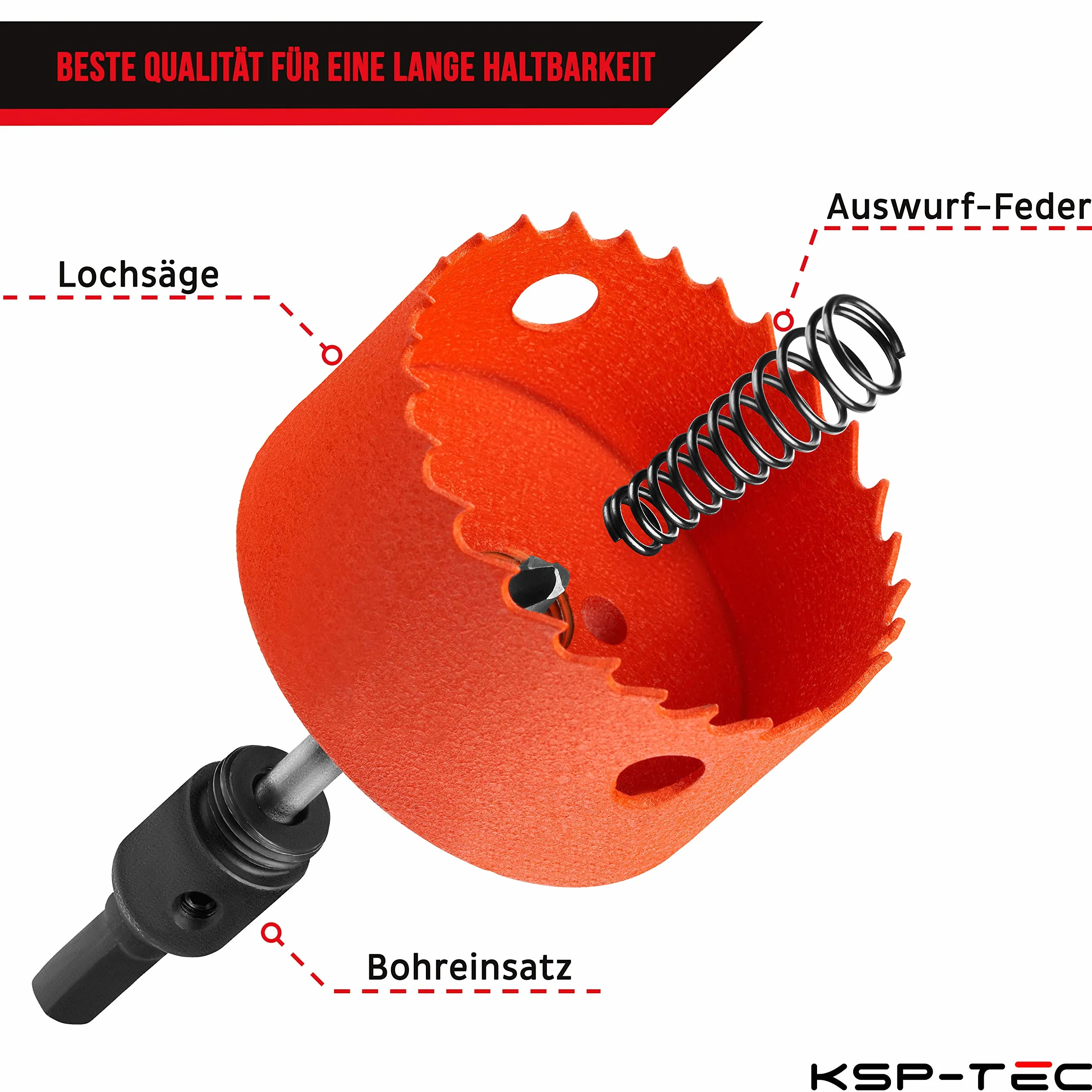 KSP-Tec Otwornica 80 mm z Wyrzutnikiem do Puszek Ściennych – Wiertło