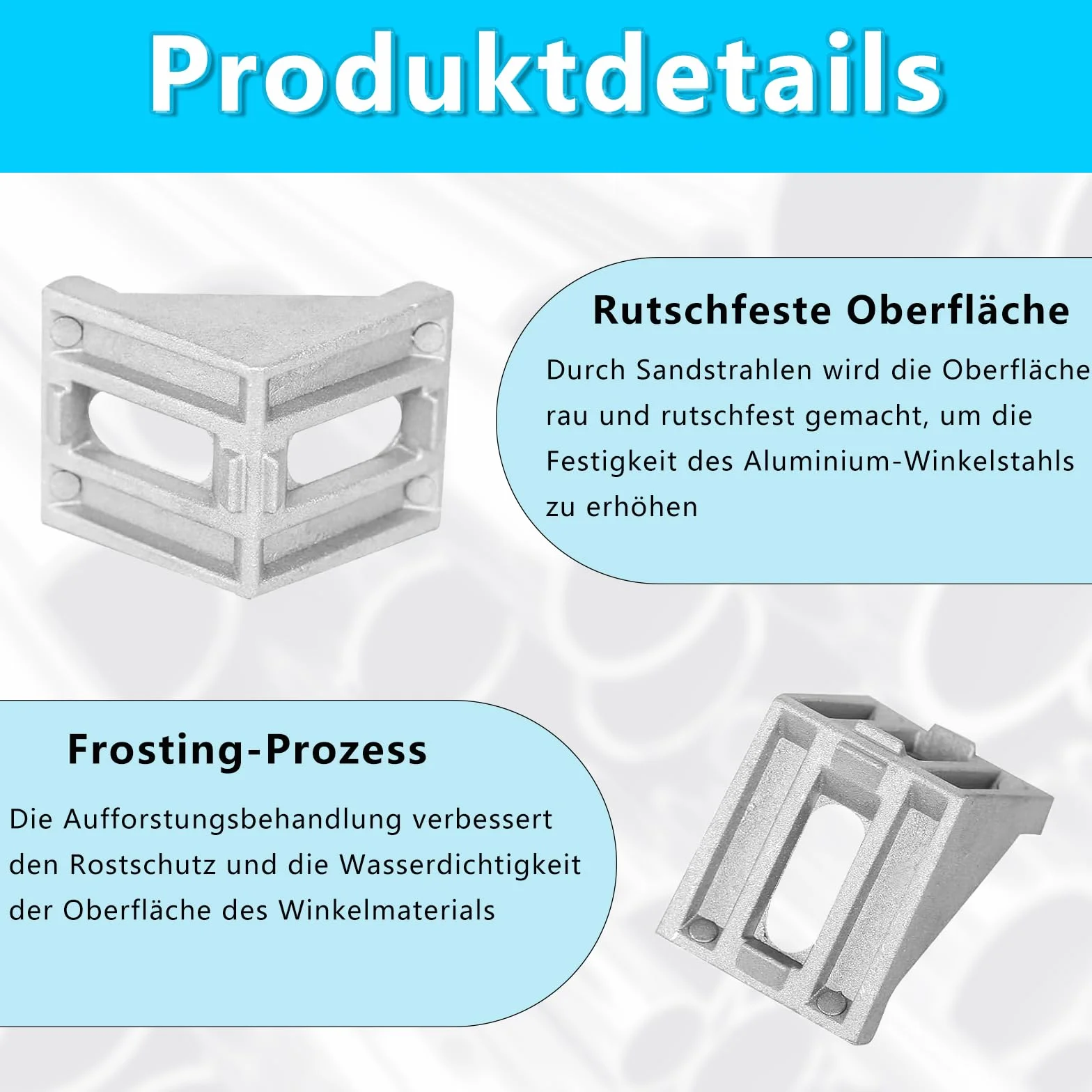 Kątowniki profilu aluminiowego 30 x 30 mm, łączniki kątowe z zestawem