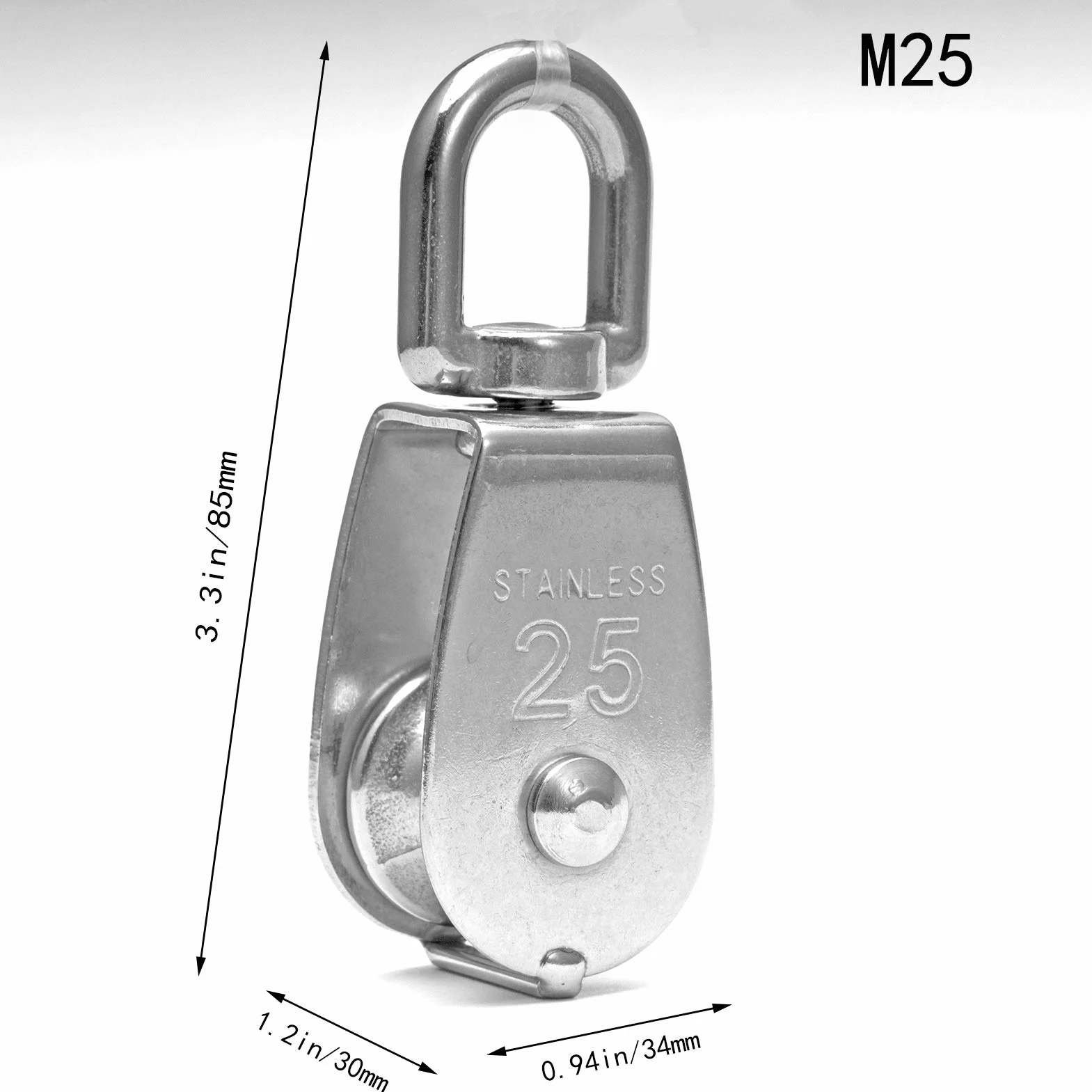 Krążek ze stali nierdzewnej M25 304, blok koła pasowego, 150 kg, 2 szt