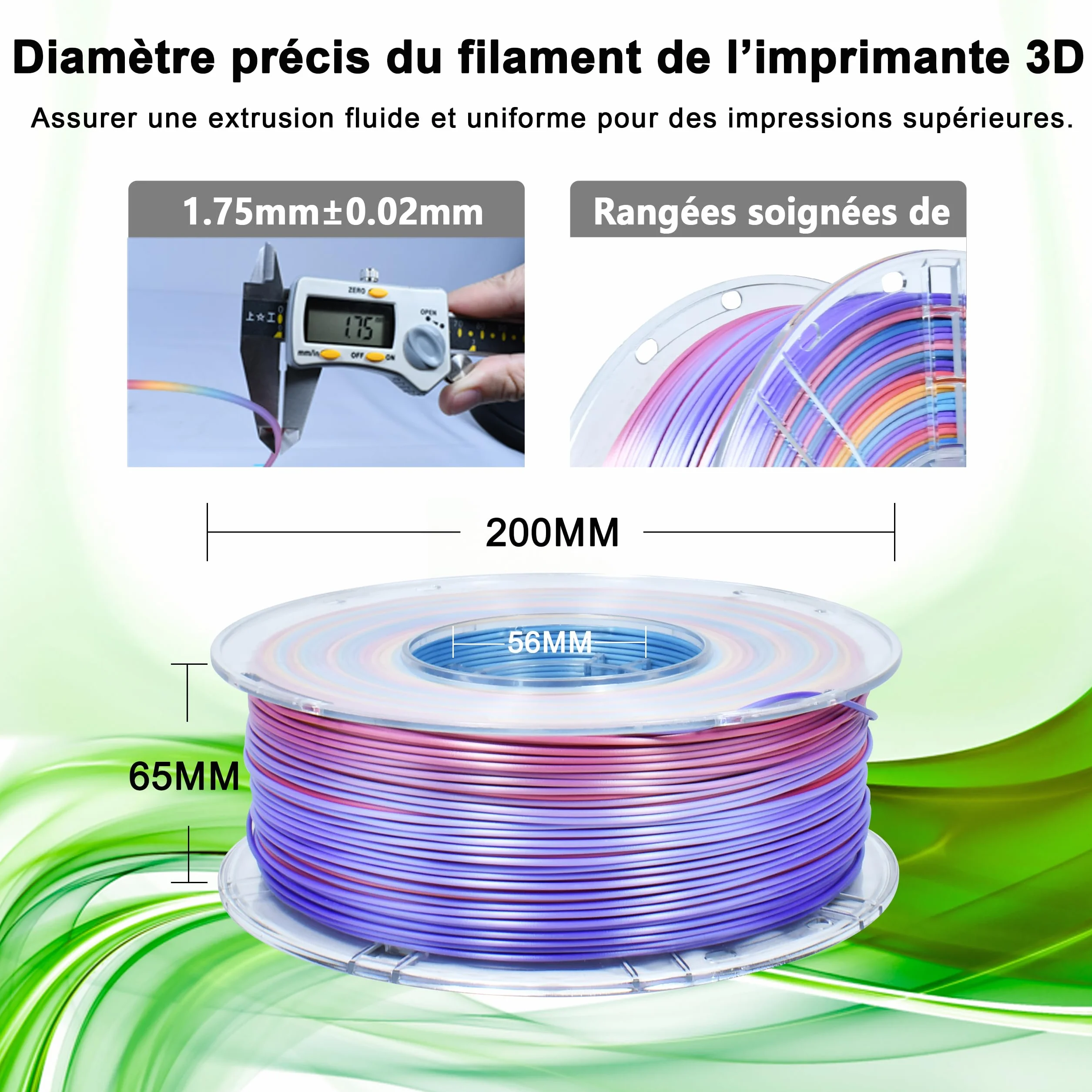 iBOSS PLA+ Filament 1,75 mm tęczowy 1 kg do drukarki 3D