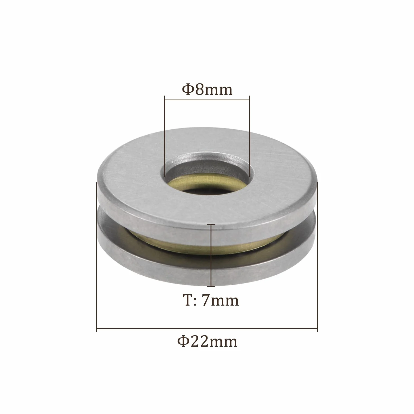 2 szt. F8-22M Push Ball Bearing - [8mm x 22mm x 7mm] Miniaturowe łożysko kulkowe oporowe ze stali chromowanej z podkładką do narzędzi maszynowych