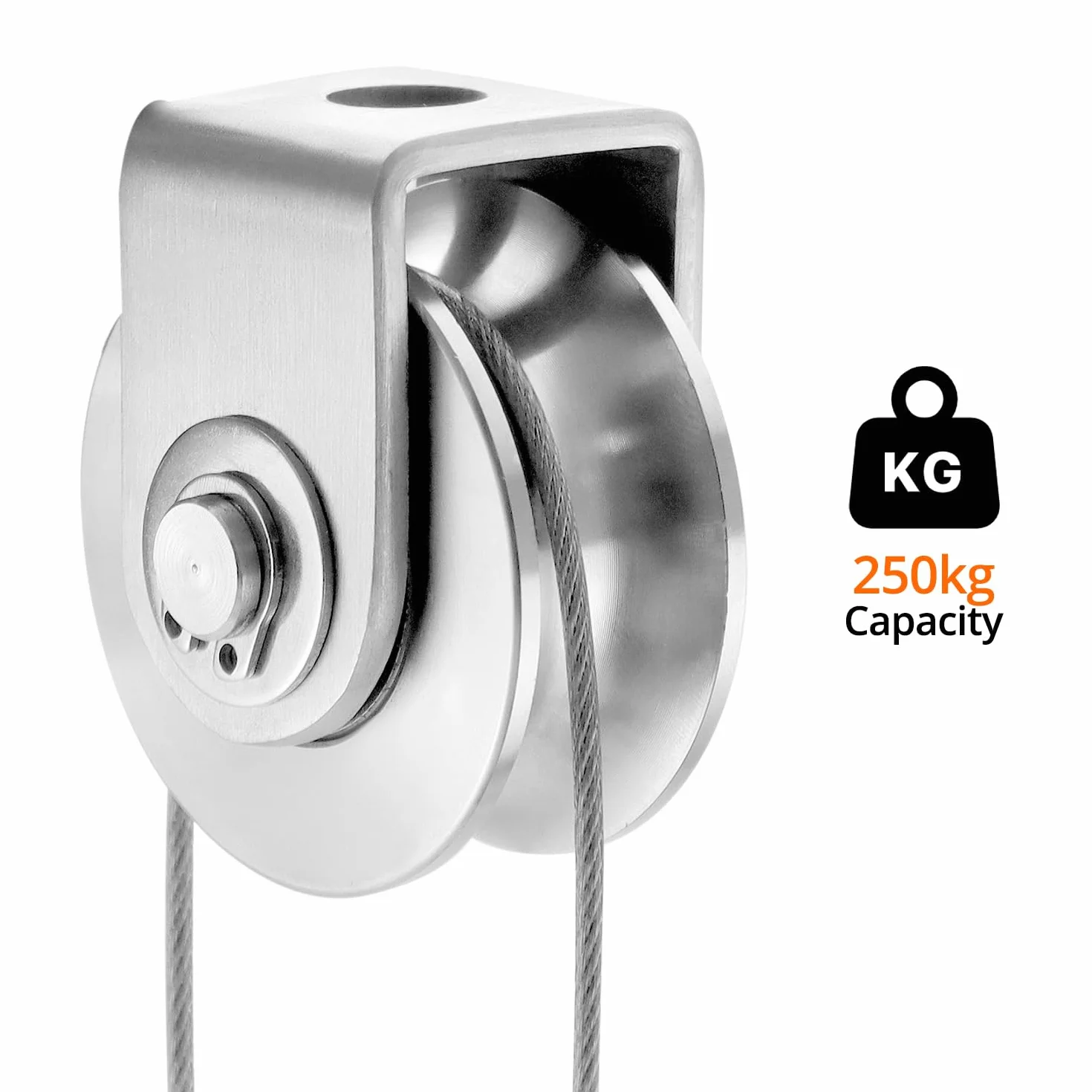 QWORK bloczki linowe ze stali nierdzewnej 48 mm nośność 250 kg do bram automatycznych