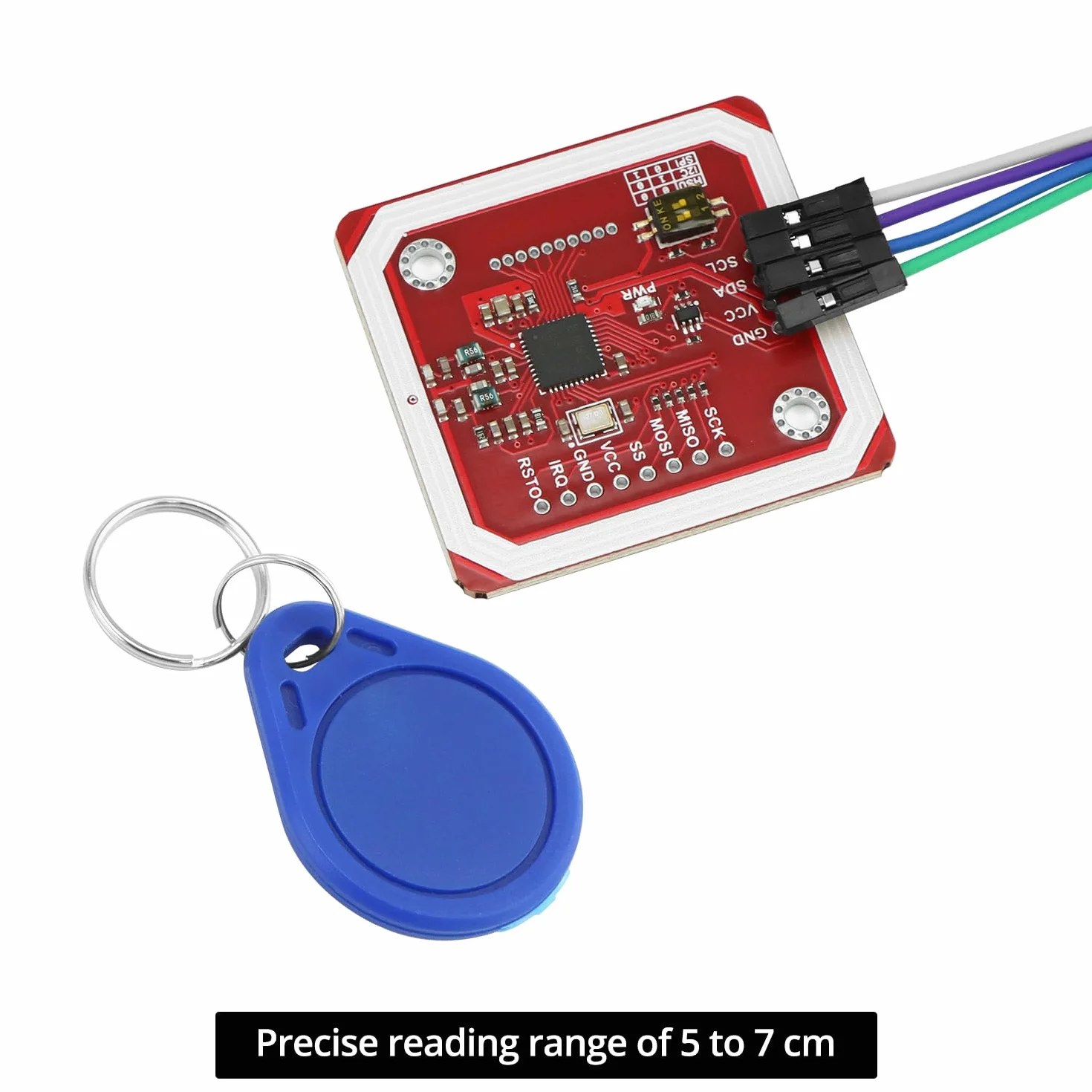 QWORK® 2 sztuki PN532 NFC RFID V3 moduł Kit, czytnik NFC i RFID z uchwytem I2C, SPI i HSU