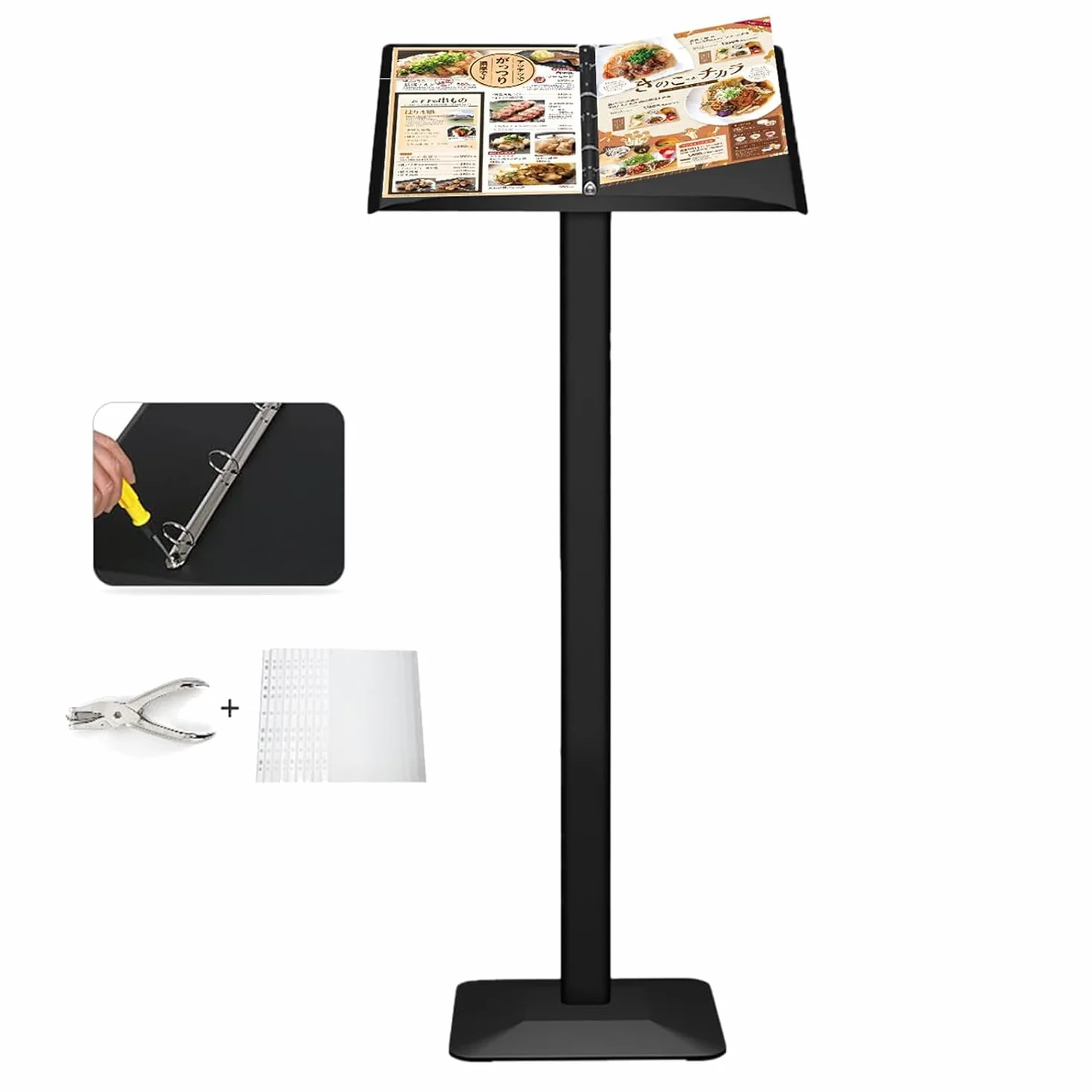 Stojak na menu, stojak na nazwisko, stojak na menu, na zewnątrz, tablica oczekująca, menu, stojak na nazwisko, zamknięty, tabliczka, narzędzia w zestawie, łatwy montaż, tablica oczekująca