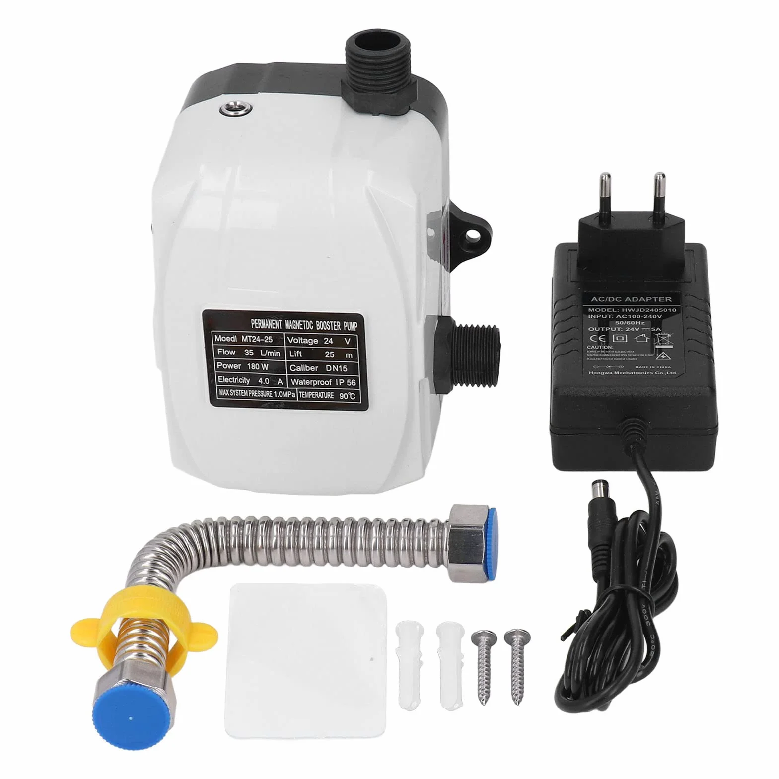 Pompa Wysokie Ciśnienie do Zlewu Kuchennego i Prysznicu Cicha Automatyczna Mosiężna 180W DC 24V AC 100-240V