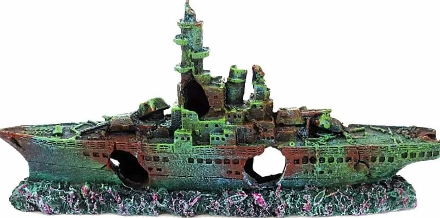 Akcesoria do akwarium, Dekoracje akwarium, dekoracje akwariowe, zagospodarowanie wraku z żywicy odpowiednie dla biznesu (kolor: zielony B, rozmiar: 23x5x11cm) (Size : Green B)