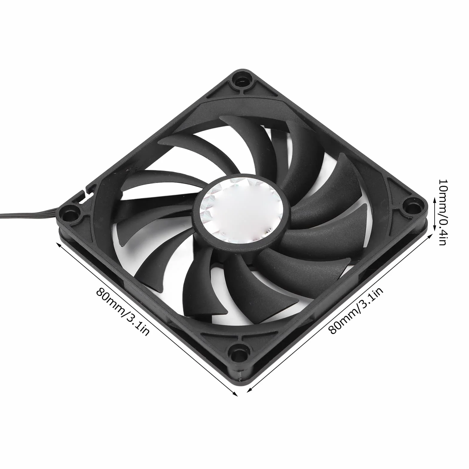 Wentylator Chłodzący PWM 80x80x10mm Ultracienki 2500 Obr./min 22CFM Łożysko Hydrauliczne