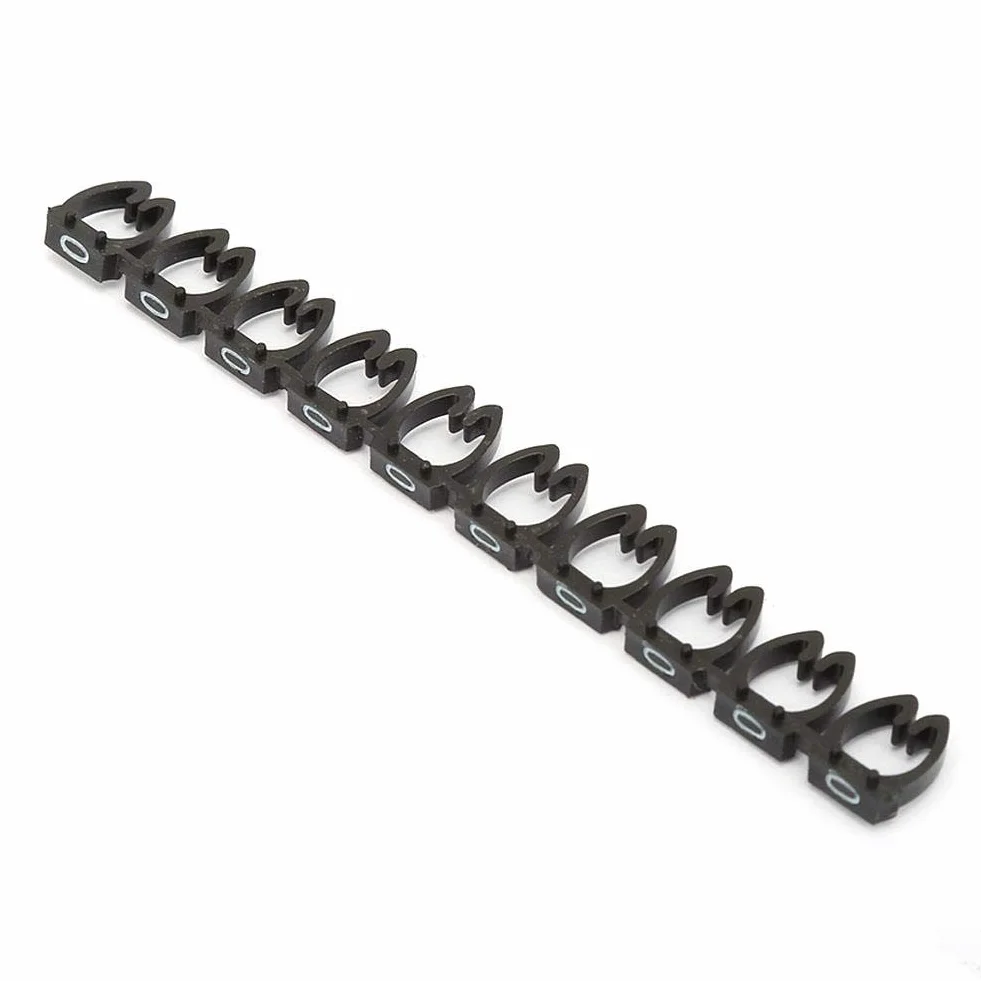Precyzyjnie wykończona rura znacznika do kabli, prosty numer drutu z tworzywa sztucznego, (100 szt. -6 mm 6 kwadratów)