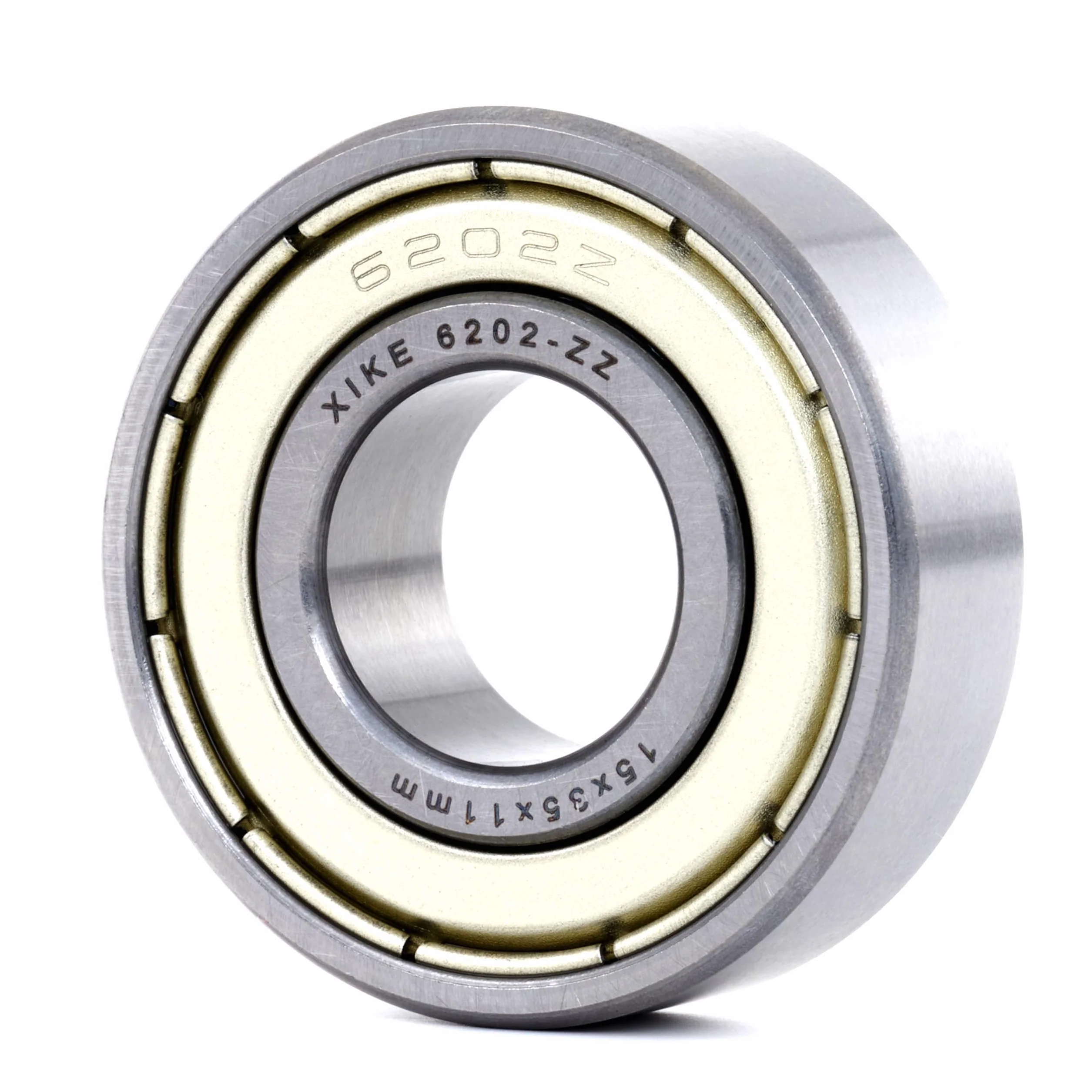 XiKe 2 szt 6202 ZZ Łożyska kulkowe 15x35x11mm Metal uszczelnione 6202ZZ Stal chromowa łożyska kulkowe zwykłe.