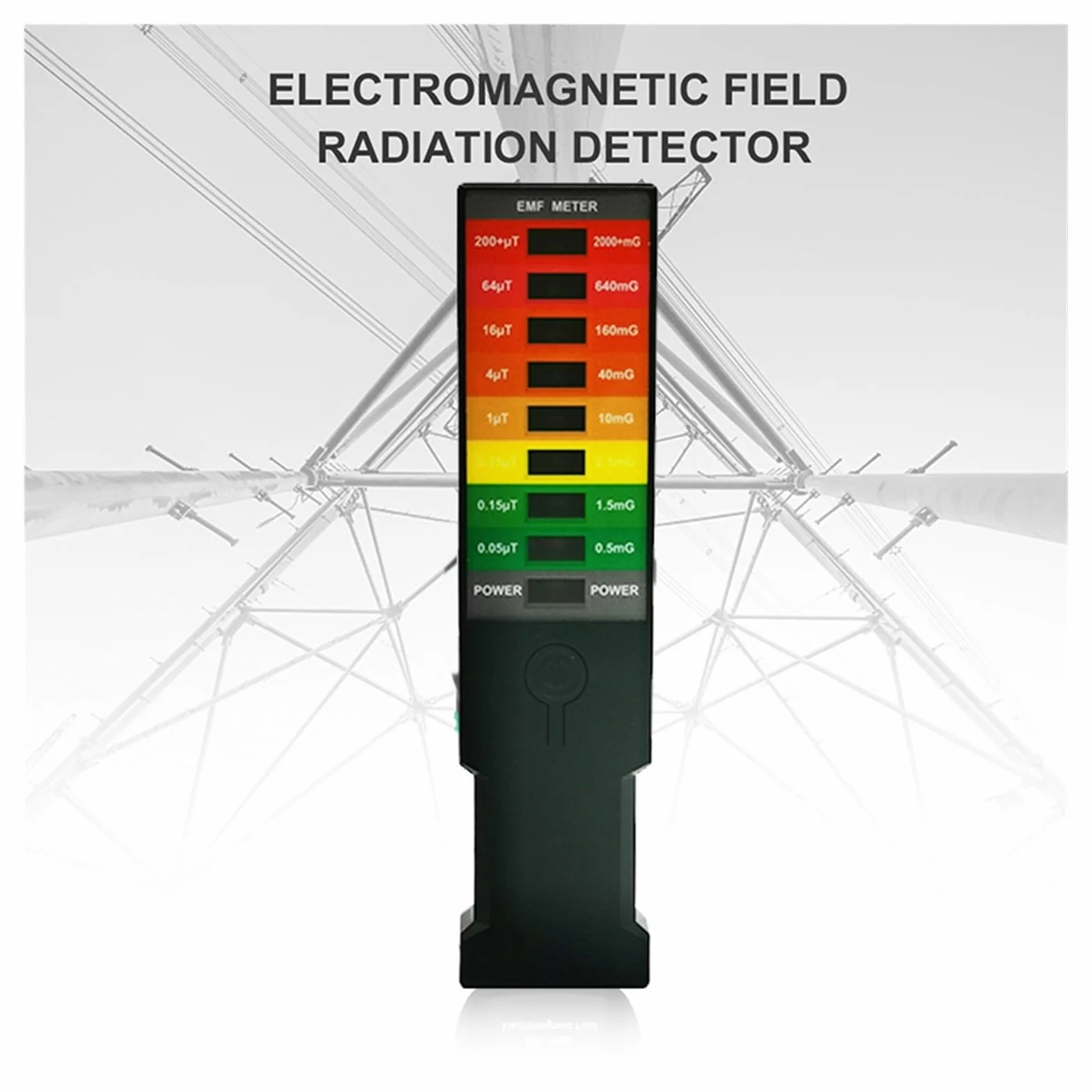 Detektor promieniowania, Pole elektromagnetyczne Miernik gaussa EMF Miernik EMF Monitor pola magnetycznego Środowiskowy detektor elektromagnetyczny Miernik Gaussa z 8 diodami LED
