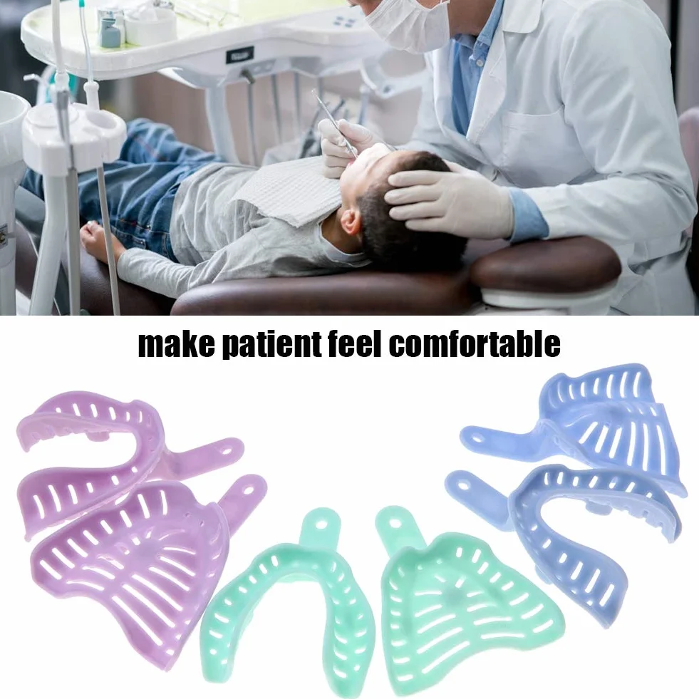 ViaGasaFamido 6 szt. tackek dentystycznych, tworzywo sztuczne, impression trays zęby uchwyt na materiał mieszany losowo kolor,M