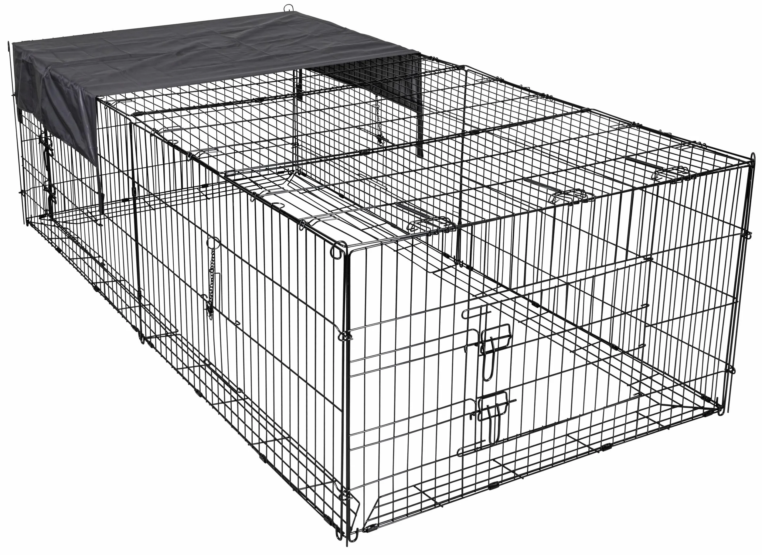 Kerbl Pet Wybieg dla kota Nala z zabezpieczeniem przed ucieczką, 200 x 100 x 60 cm, ocynkowany metal 3,2 cm, z pokrywą, wybieg zewnętrzny, wolny wybieg, strefa ruchu, króliki, zające