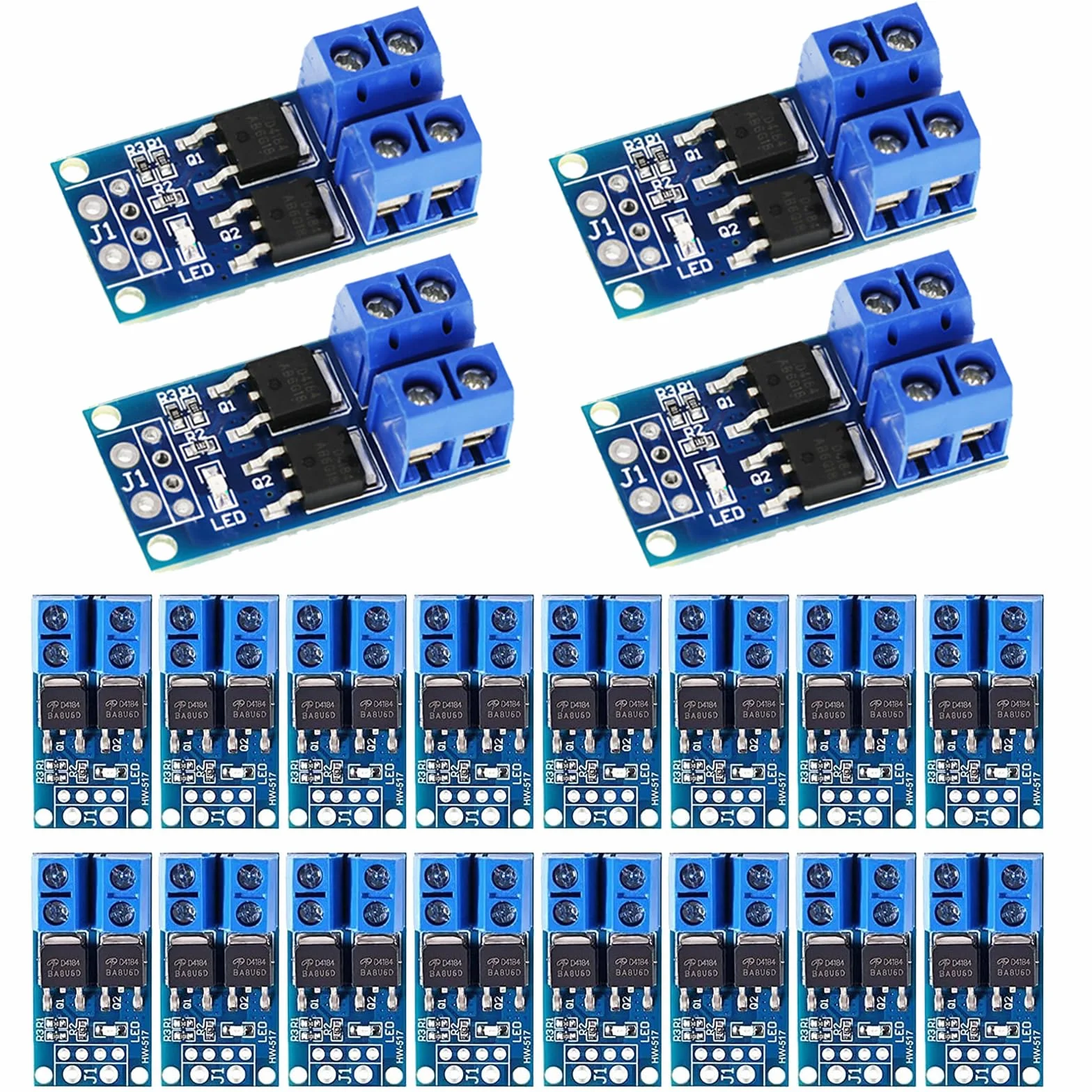 20 szt. DC 5V-36V 400W FET Przekaźnik Przełącznik Moduł Sterowania Płyta z podwójnym Mosfetem Moduł sterujący Przełącznik dualny Wysokowydajny moduł sterujący PWM Regulator Płyta sterująca Moduł