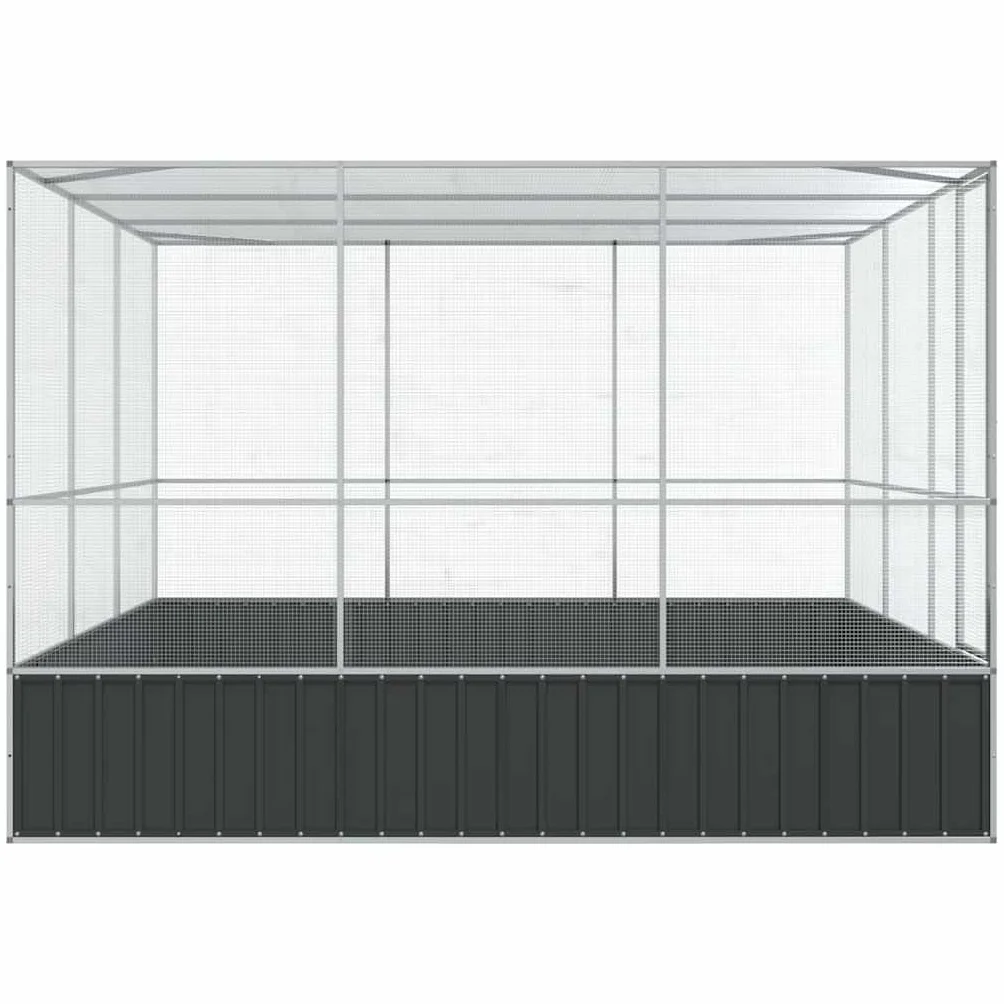 vidaXL Woliera, srebrna, 311x307x212 cm, stal