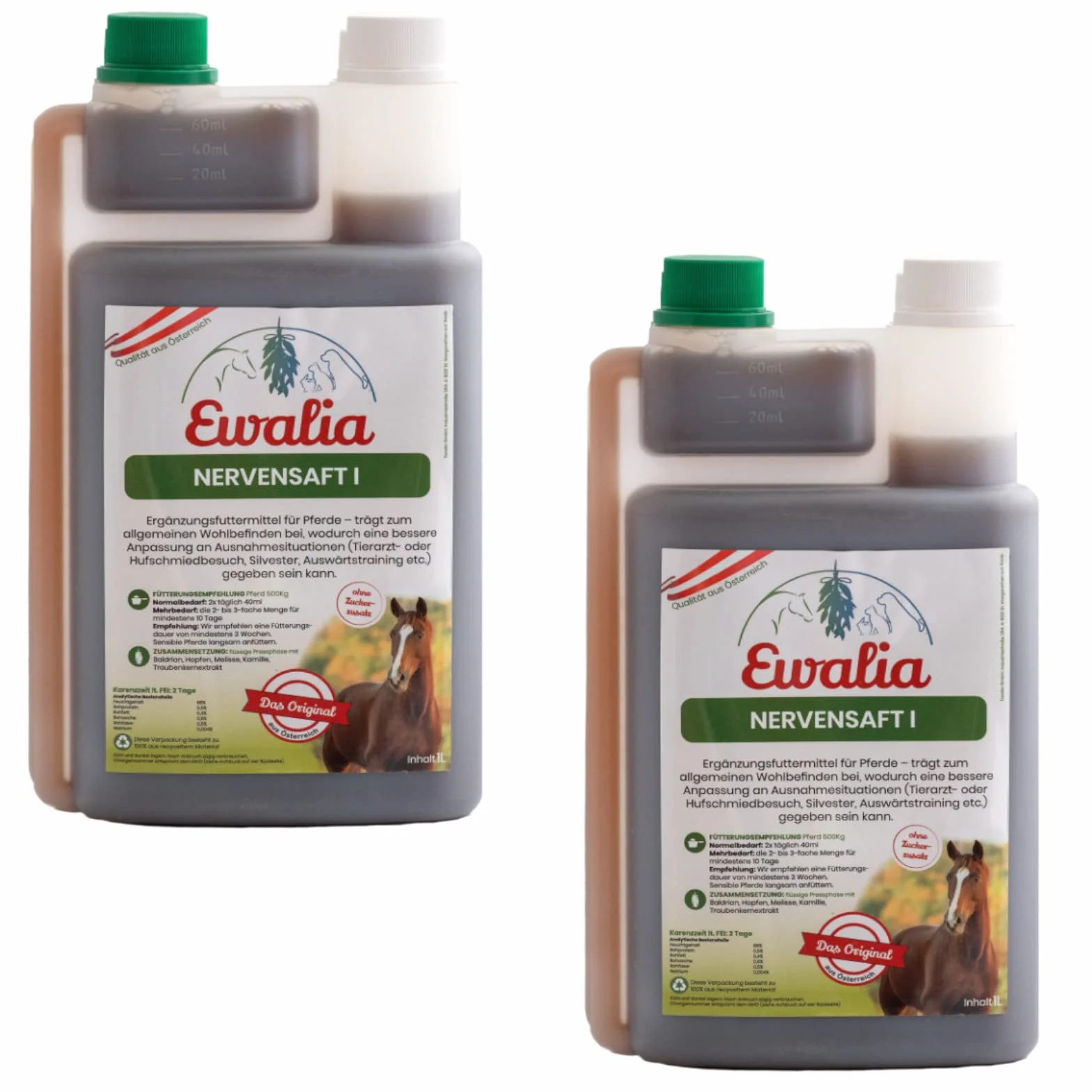 Ewalia Sok nerwowy I dla koni - dwupak - 2 x 1 l