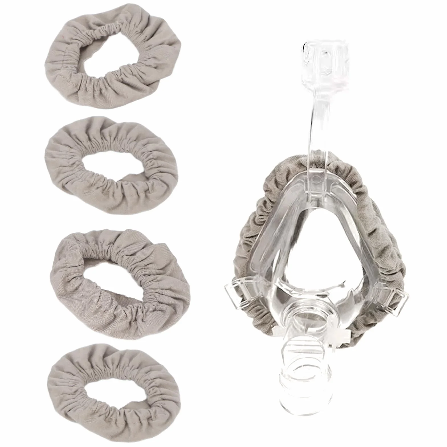 4-częściowe wkładki do maski CPAP na całą twarz, profesjonalne pokrowce na pasek CPAP wielokrotnego użytku z mieszanką bawełny do szpitala