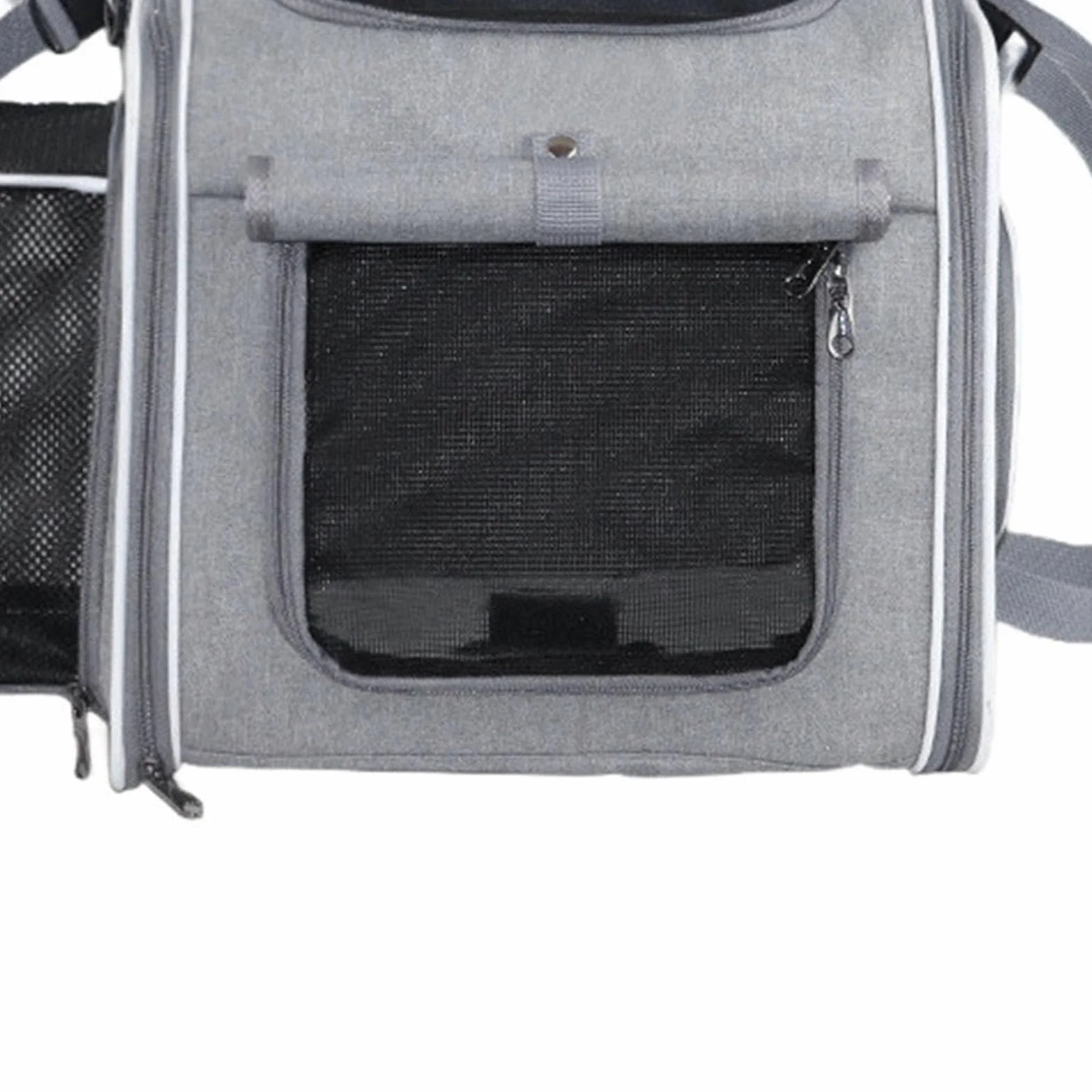 Koszyk Rowerowy dla Psa do 8 Kg Rozszerzalny I Składany 4 Drzwi,4 Siatki,Konstrukcja Z Miękkiej Skorupy Plecak Transportowy Windows Bike Metalową Wytrzymała Tkanina Oxford (GREY)