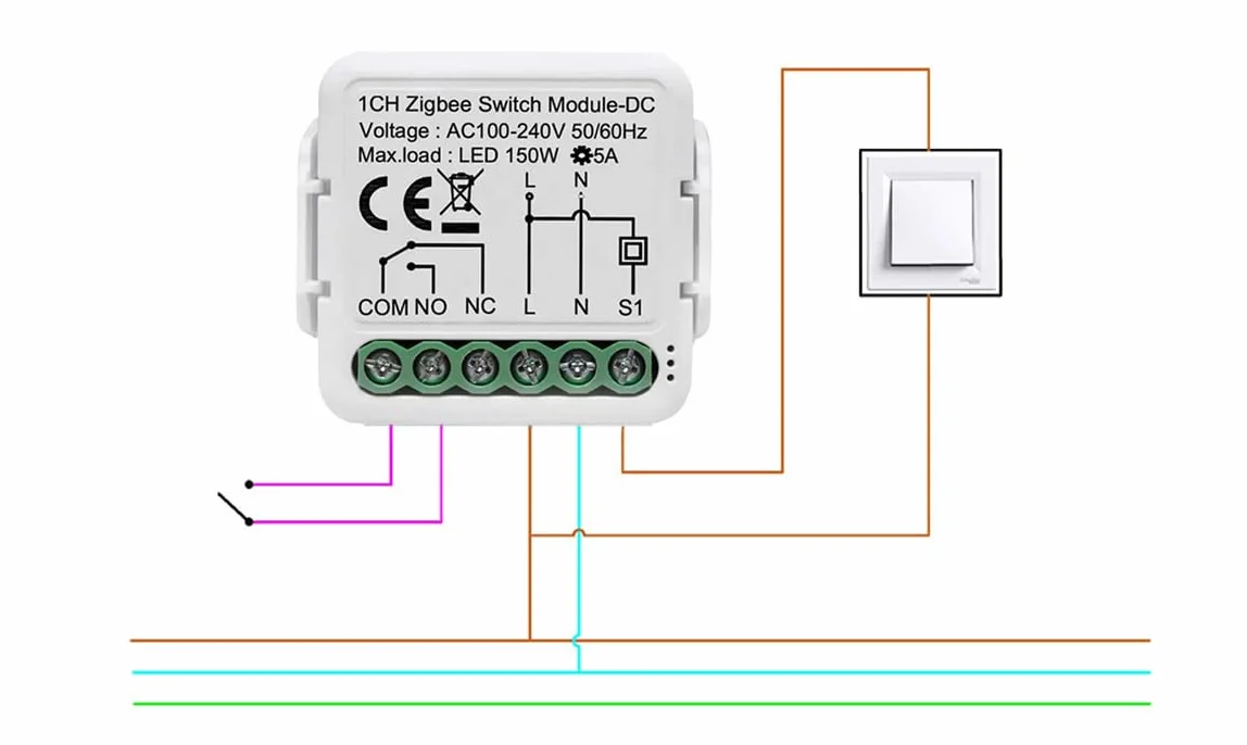Przekaźnik NO NC BEZPOTENCJAŁOWY, BEZNAPIĘCIOWY ZIGBEE 3.0 Tuya do puszkowy sterownik