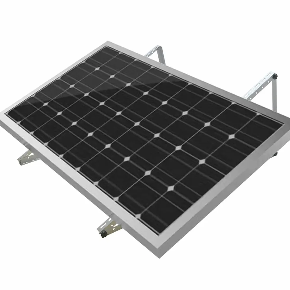 Uchwyt na panel słoneczny aluminium do 118 cm płaski dach PV regulacja 0-90° zestaw