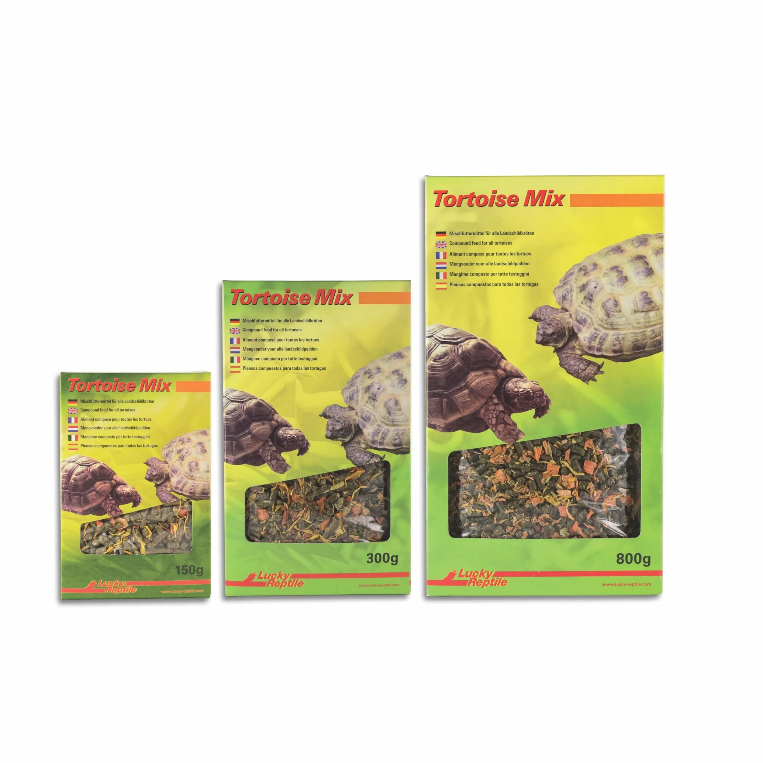 Lucky Reptile Tortoise Mix 300g roślinny pokarm dla żółwi z dużą ilością błonnika - Granulki ziół łąkowych z kawałkami marchwi i płatkami nagietka - dla żółwi lądowych i roślinożernych gadów