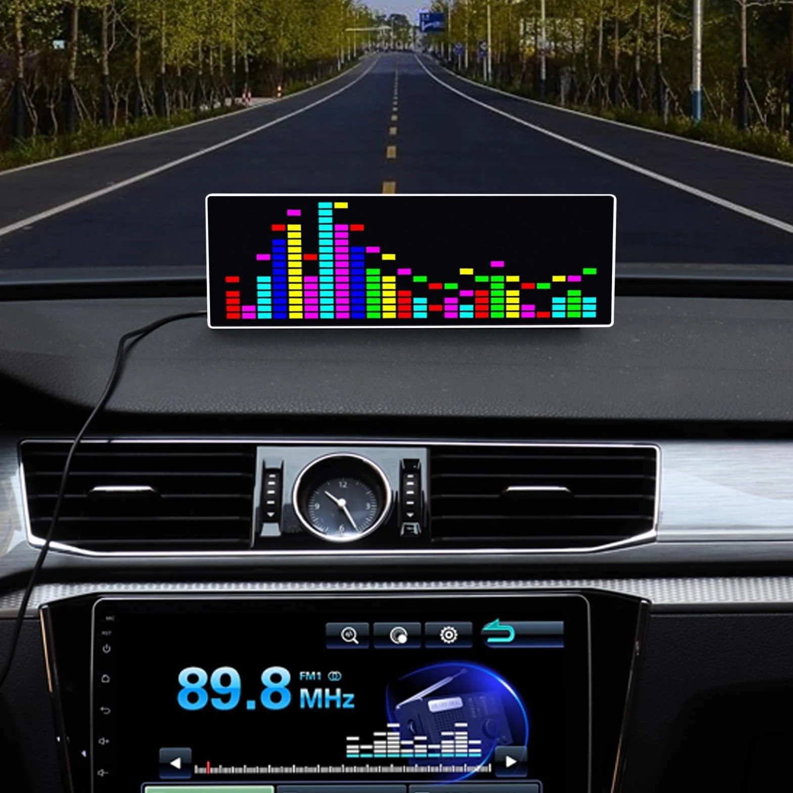 Wyświetlacz Widma Muzycznego, Analizator Muzyki LED, Analizator Widma Audio, Rhythm Light Level Sensor Clock Wyświetlacz, 12 Dynamicznych i 7 Efektów Kolorowych