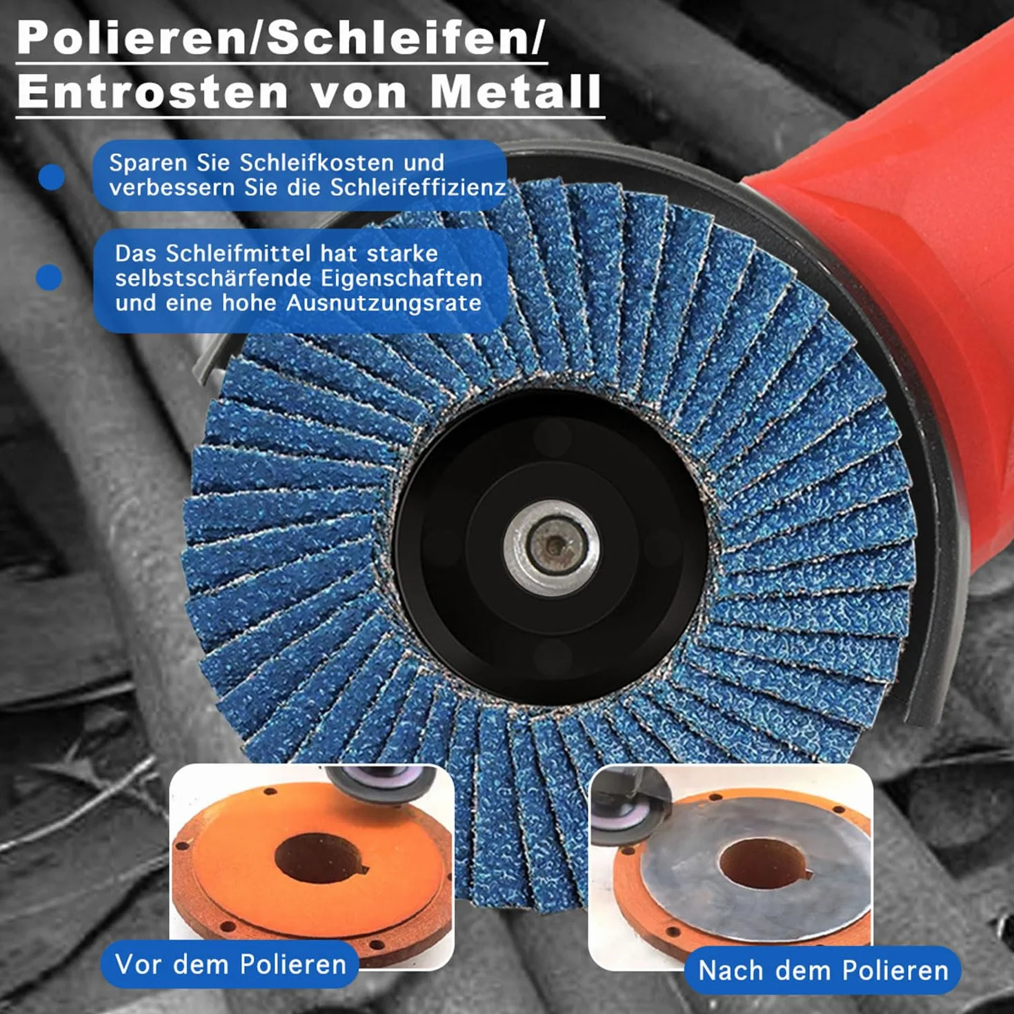 Alrens 12 sztuk krążków wachlarzowych, krążków lamelowych, krążków szlifierskich, krążków szlifierskich, 75 mm x 10 mm, ziarnistość 40/60/80/120, zestaw do mieszania, talerze szlifierskie, tarcze