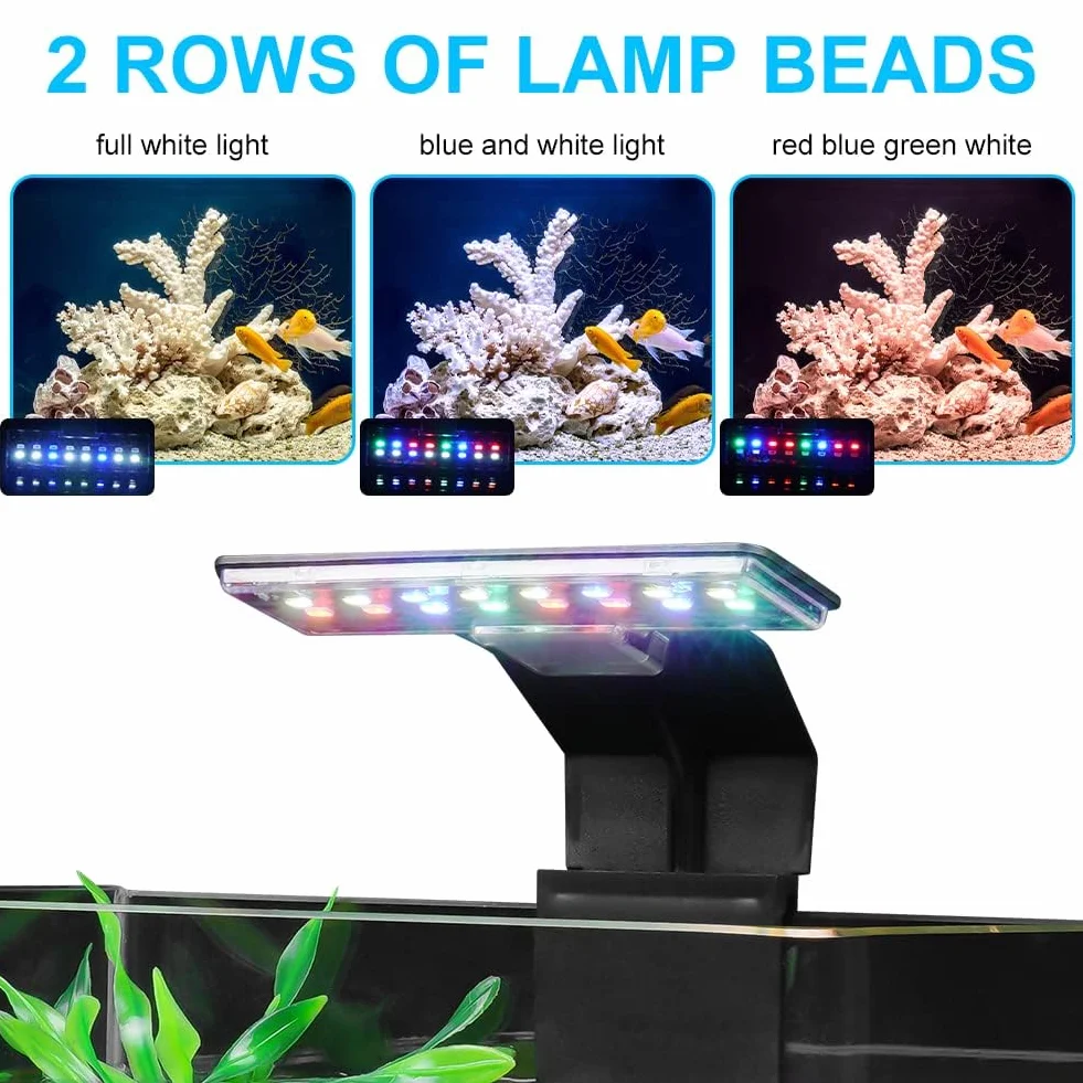 Lampa do akwarium Adiwo - trójstopniowa zmiana koloru - (czarny standard europejski)