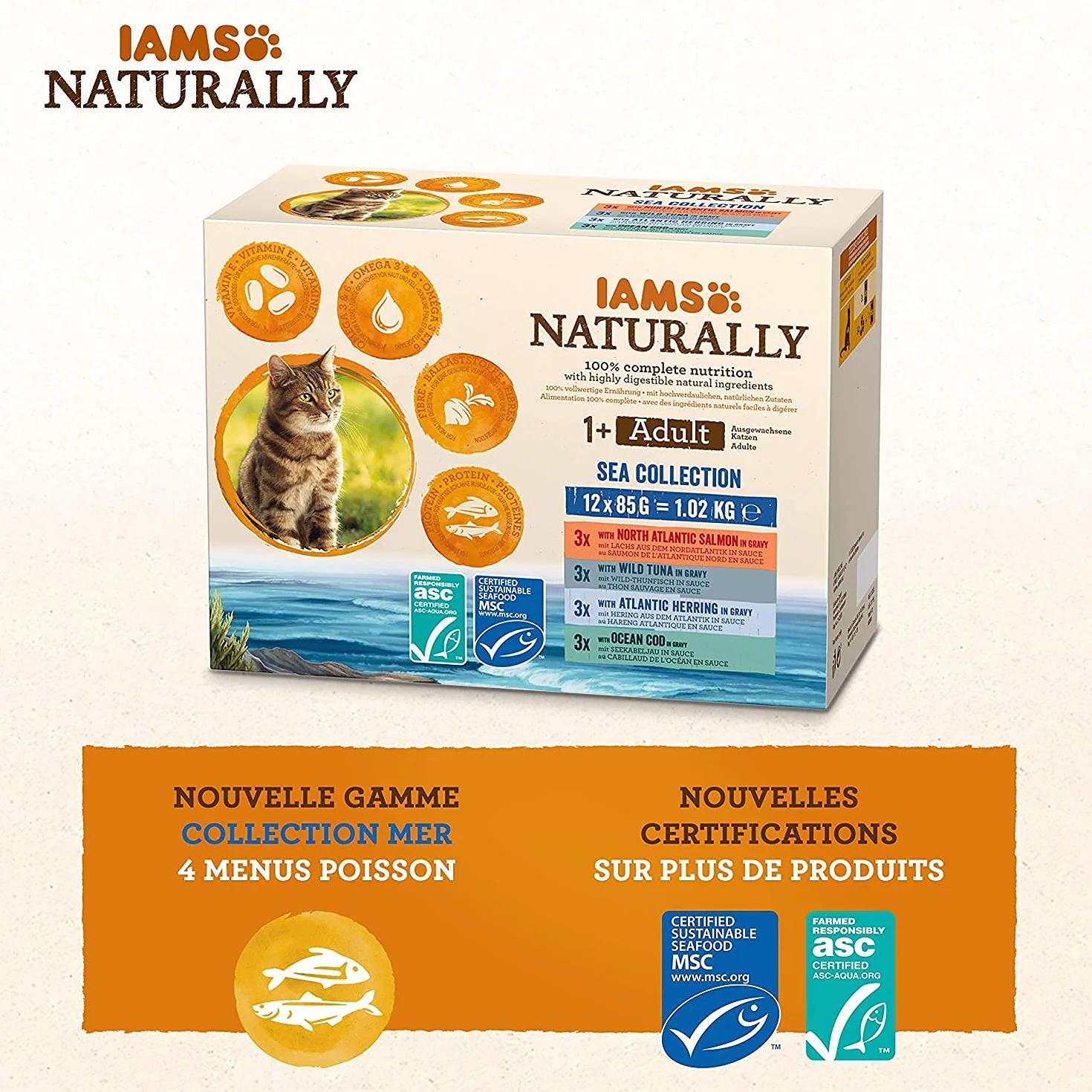 Iams Sea Collection Karma dla Kotów, 12 x 85 g