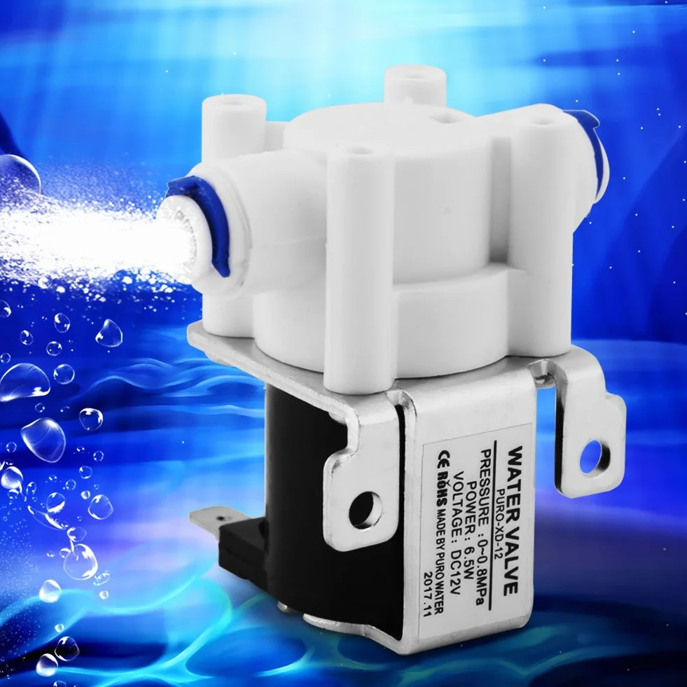 Zawór wodny ， Zawór wodny DC 12V 1/4 cala Szybkozłączka Elektrozawór wlotu wody Szybkozłączka Elektrozawór wody Normalnie zamknięty ， 0-0,8Mpa ， 6,5W