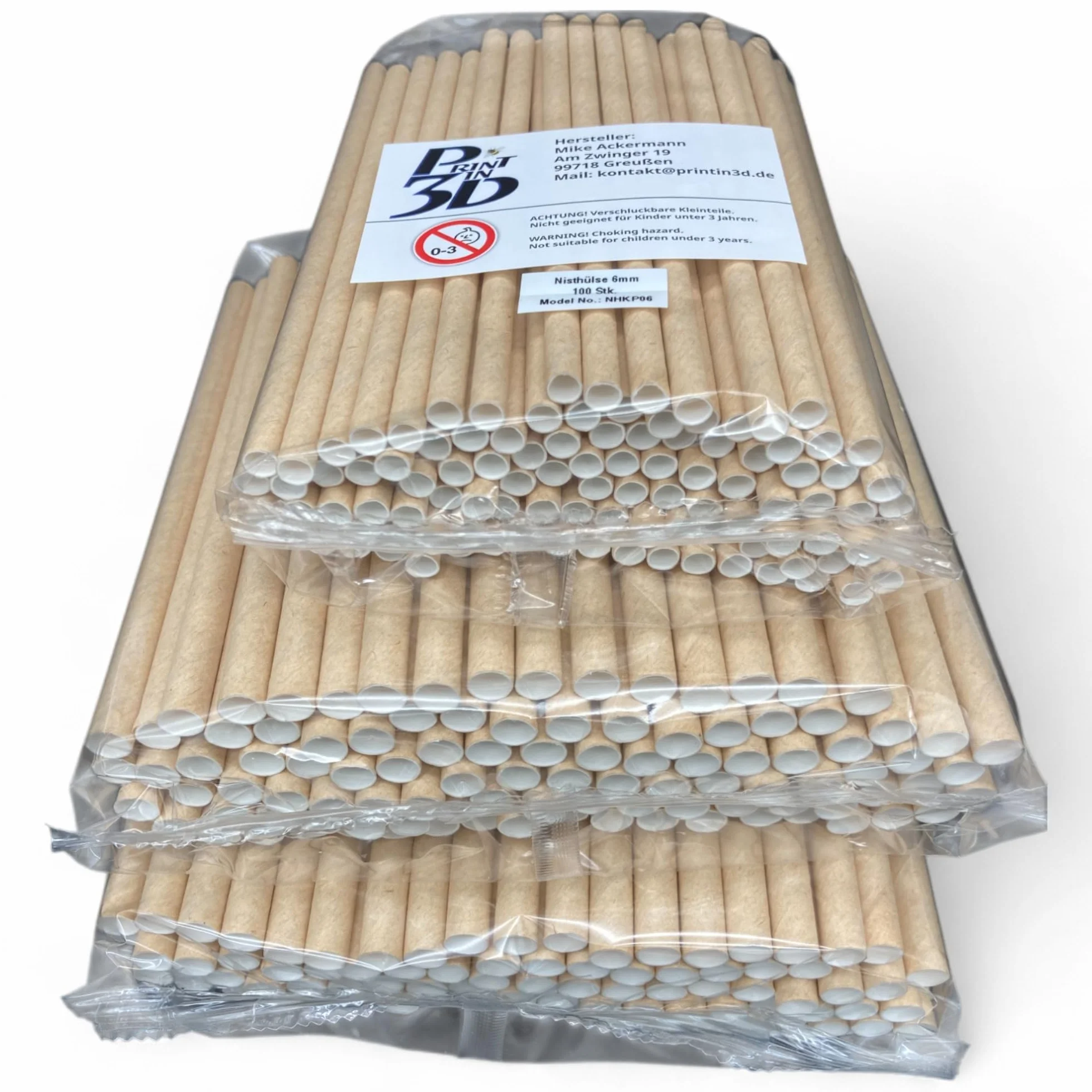 Rurki lęgowe dla pszczół 300 szt. 145 mm 6 mm 8 mm