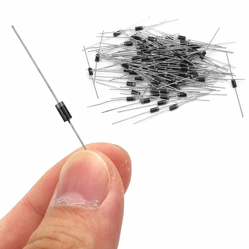 Dioda Prostownicza 100 Sztuk Diod Wysokiego Napięcia, Zestaw Diod Elektronicznych 1N4007 1000V 1A, Dioda Silikonowa Stabilne Diody Prostownicze Elektroniczne Diody do Urządzeń Elektronicznych