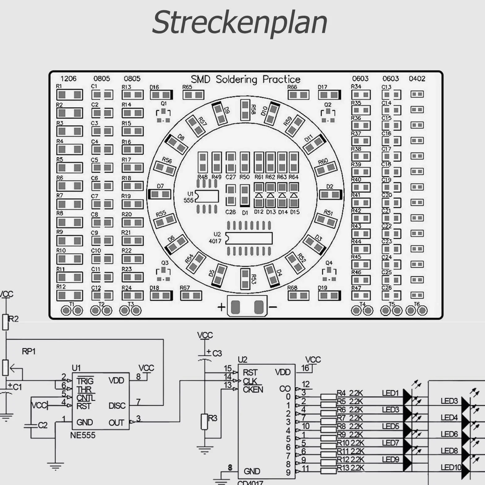 GERUI Zestaw do ćwiczeń z lutownicą LED SMD NE555 DIY 3-12V