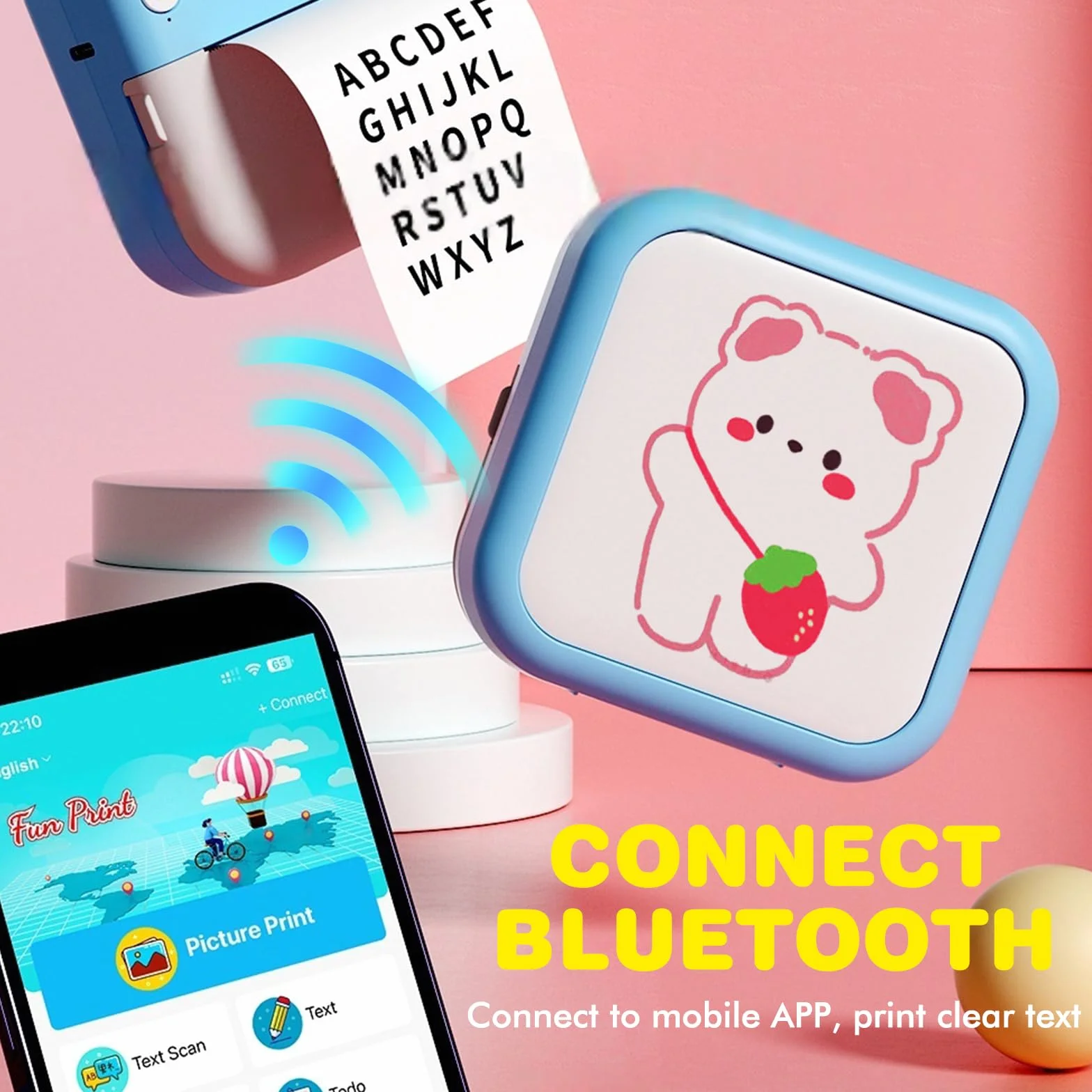 Mini drukarka termiczna Bluetooth DruCker do smartfonów, etykiet, notatek, zdjęć