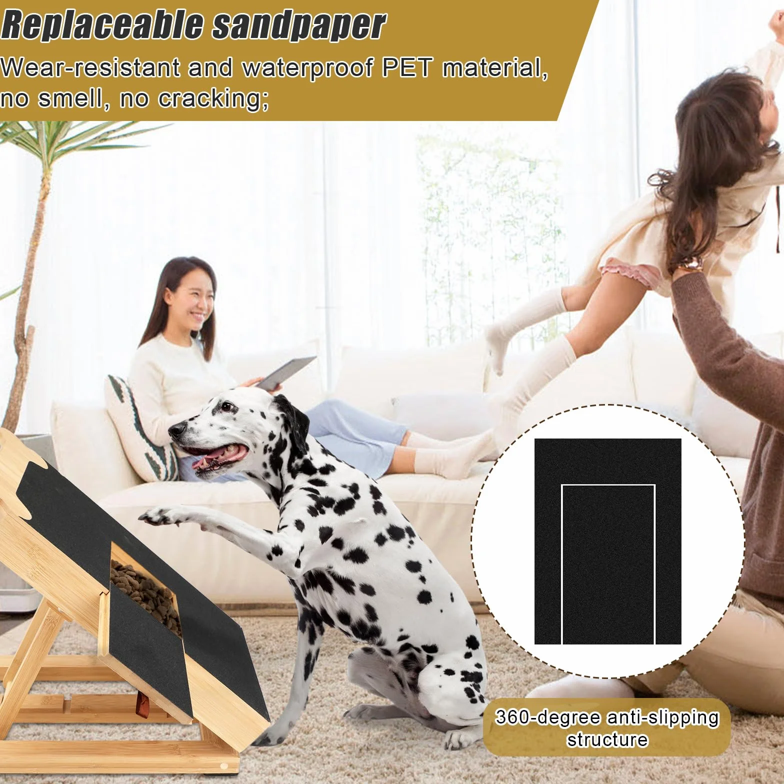 5 szt. Deska do Drapania dla Psa Wymiana Papieru Sciernego 35x25cm, Papier Scierny Emery Dog Samoprzylepny Drapak dla Psa z Szuflada na Przekaski dla Pedicure dla Zwierzat