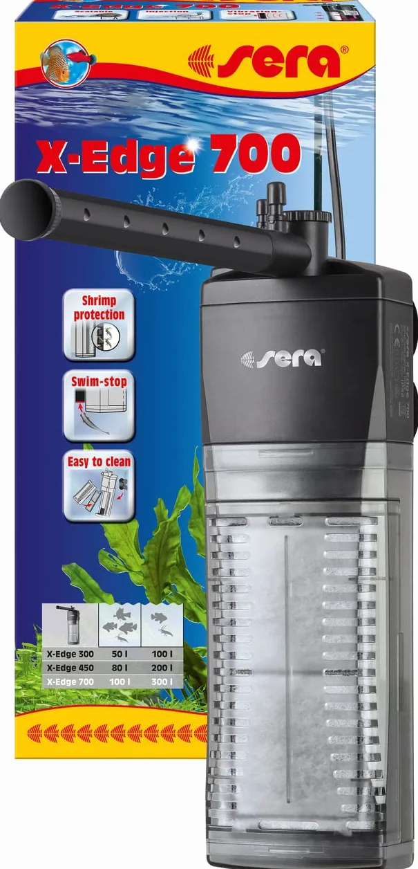 Sera X-Edge 700 wydajny i energooszczędny filtr narożny lub filtr wewnętrzny do akwarium do 300 litrów, 32657