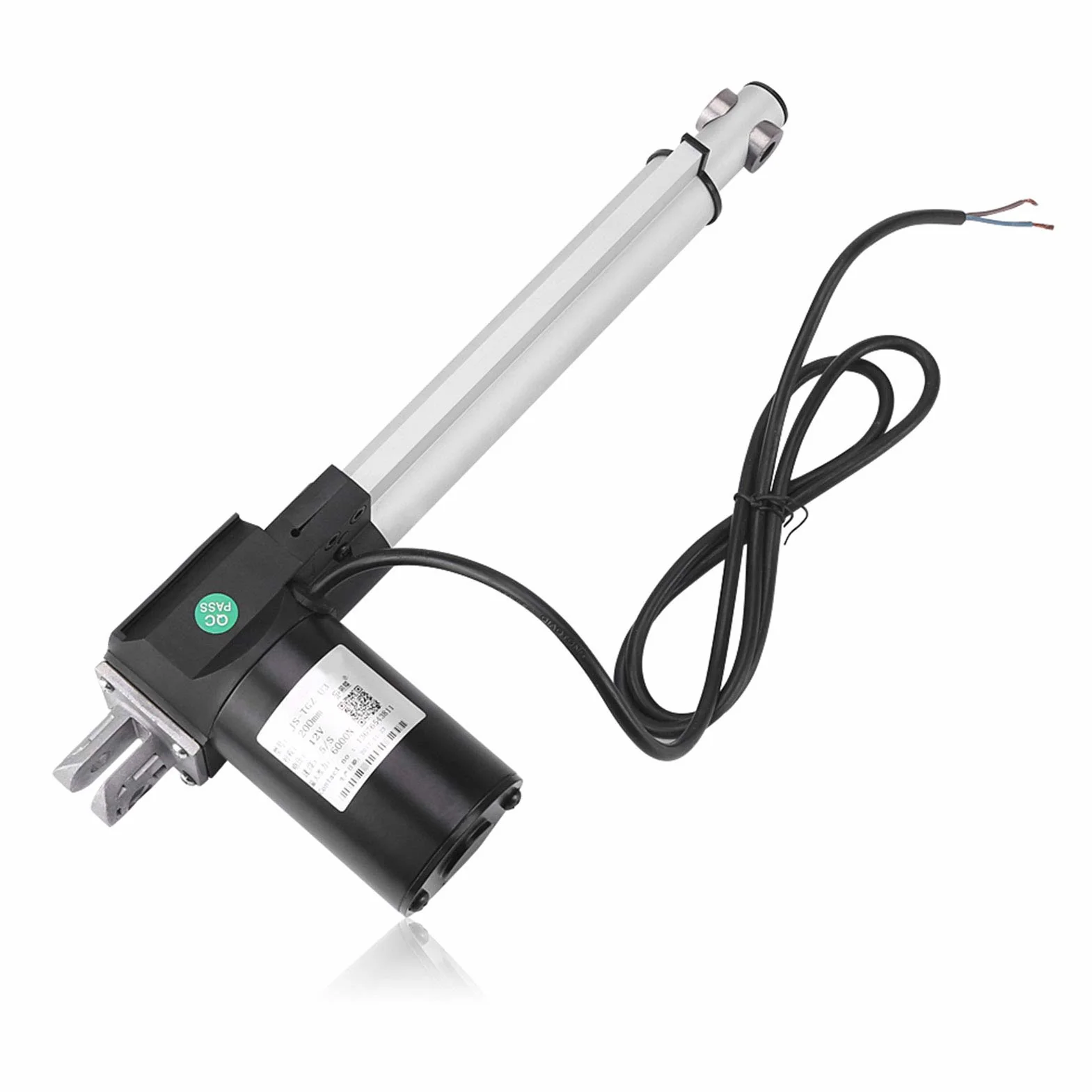 Siłownik Liniowy, Siłownik Liniowy DC 12 V, 6000N IP54 Metal Szybko Wysuwany Czułe Działanie Maksymalny Skok Podnoszenia Silnik Elektryczny, Siłowniki Ruchu Liniowego (200 mm)