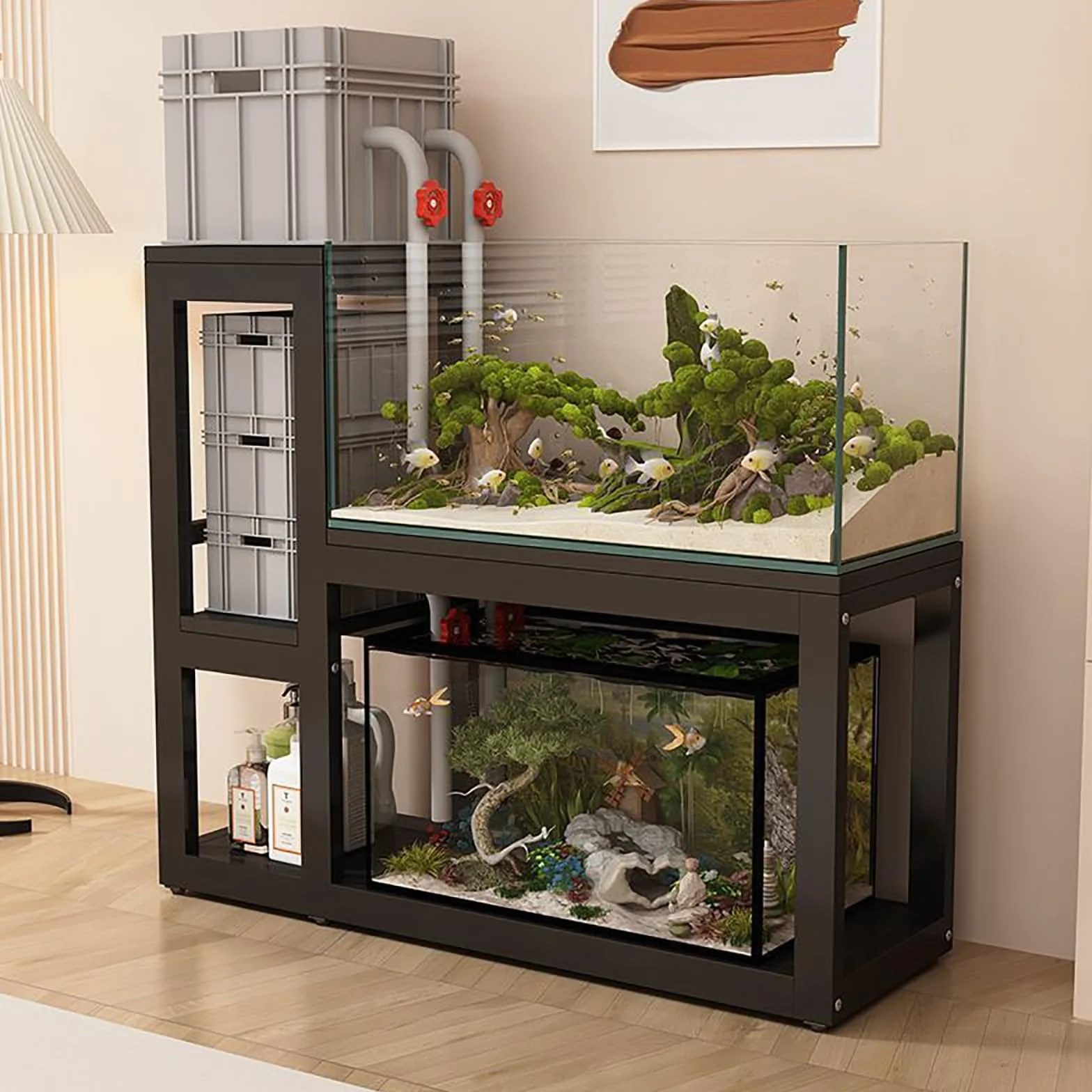 Generisch Wytrzymały stojak do akwarium z antypoślizgowymi nóżkami, trwały stelaż do terrarium do akwariów, odporny na zarysowania i zużycie, zapewnia bezpieczną pozycję, stabilne wsparcie dla